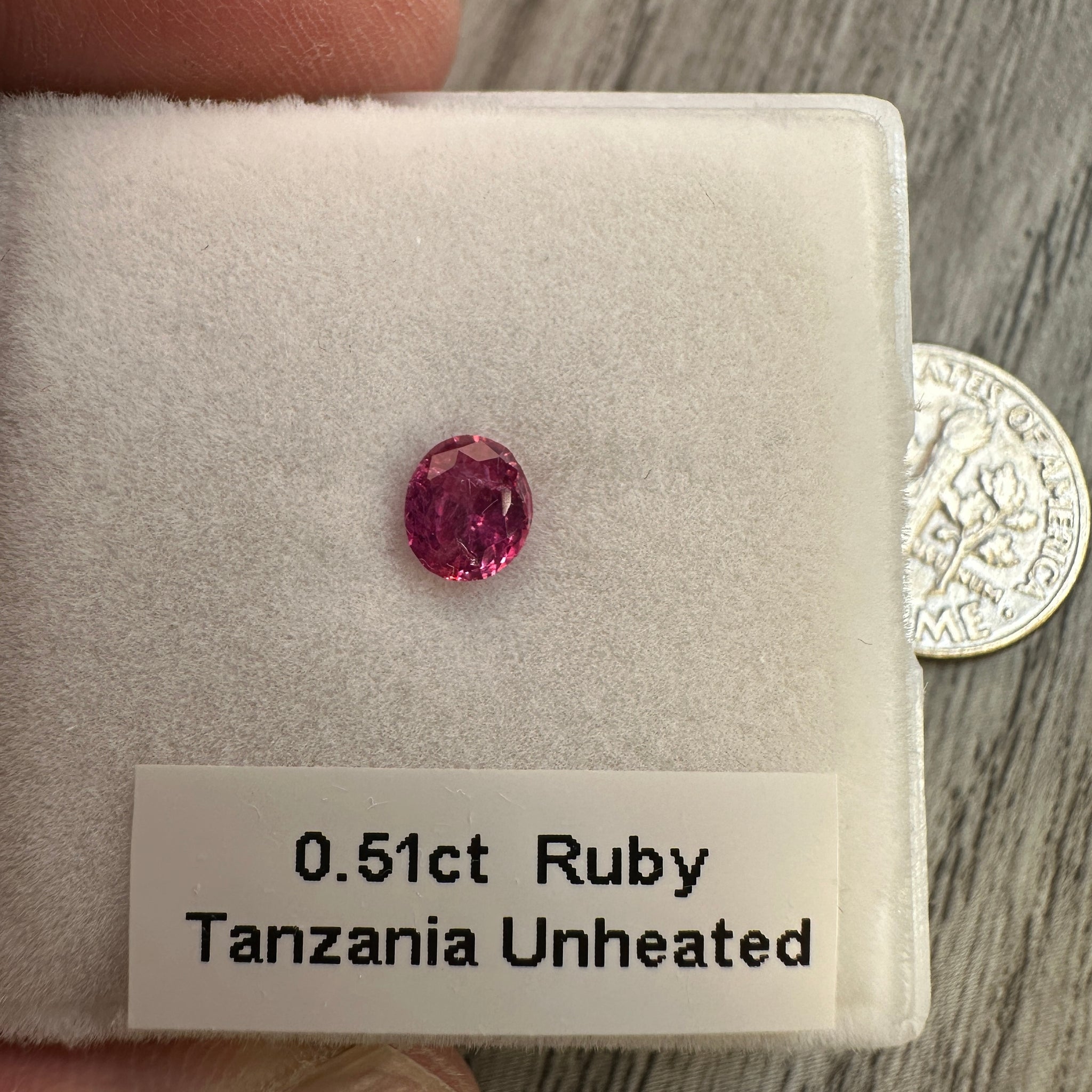 Winza Ruby, 0.51ct, Tanzania, Unheated Untreated. Native cut