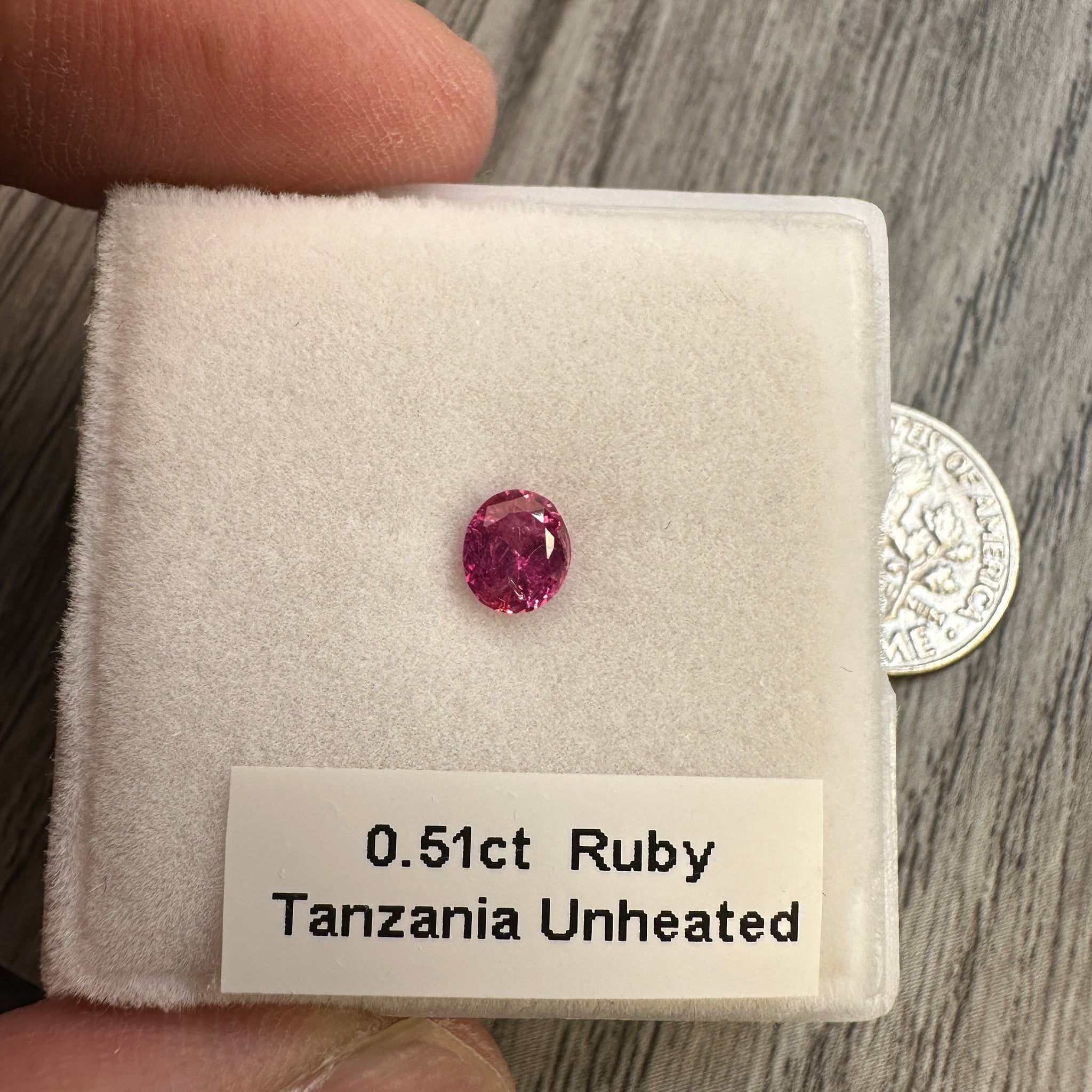 Winza Ruby, 0.51ct, Tanzania, Unheated Untreated. Native cut