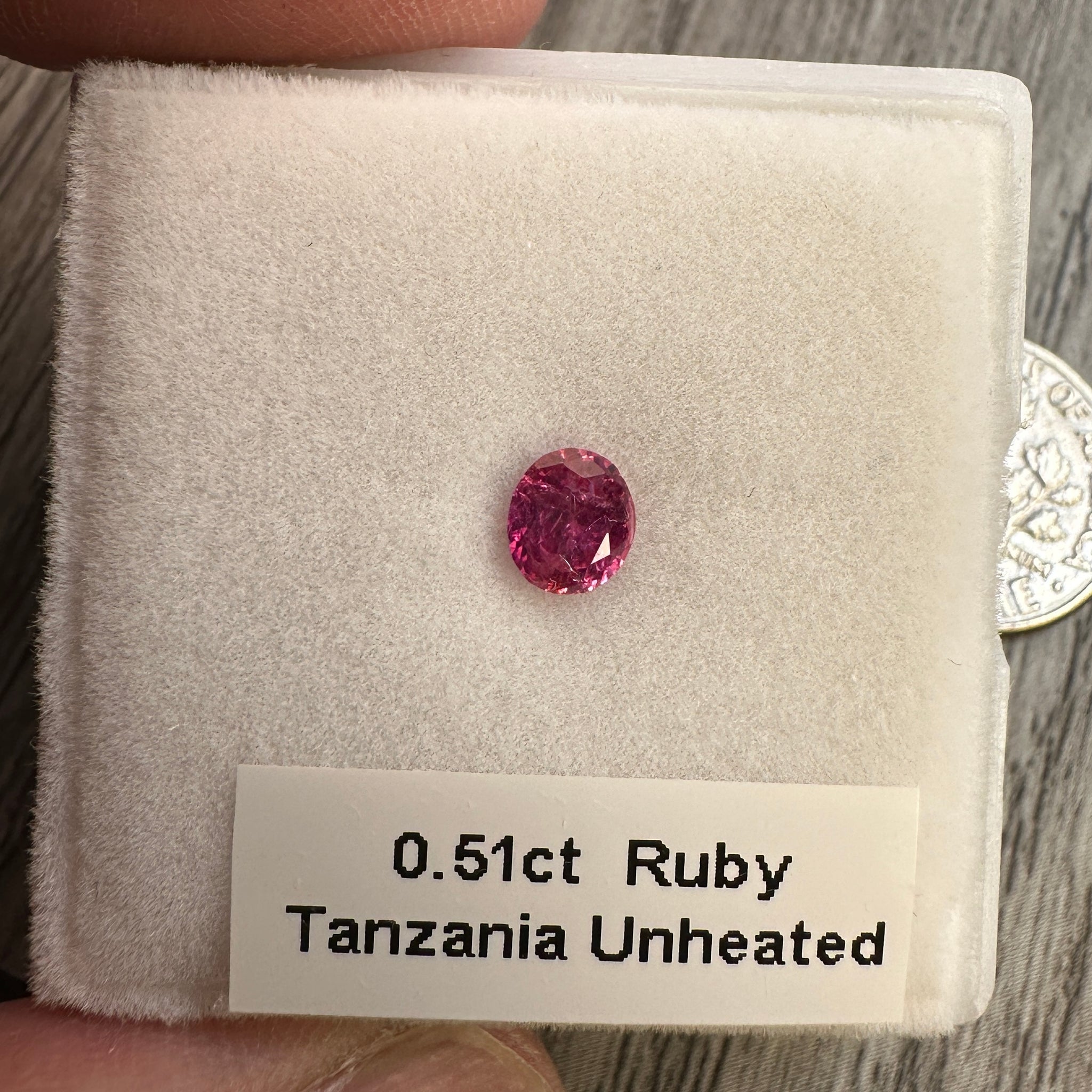 Winza Ruby, 0.51ct, Tanzania, Unheated Untreated. Native cut