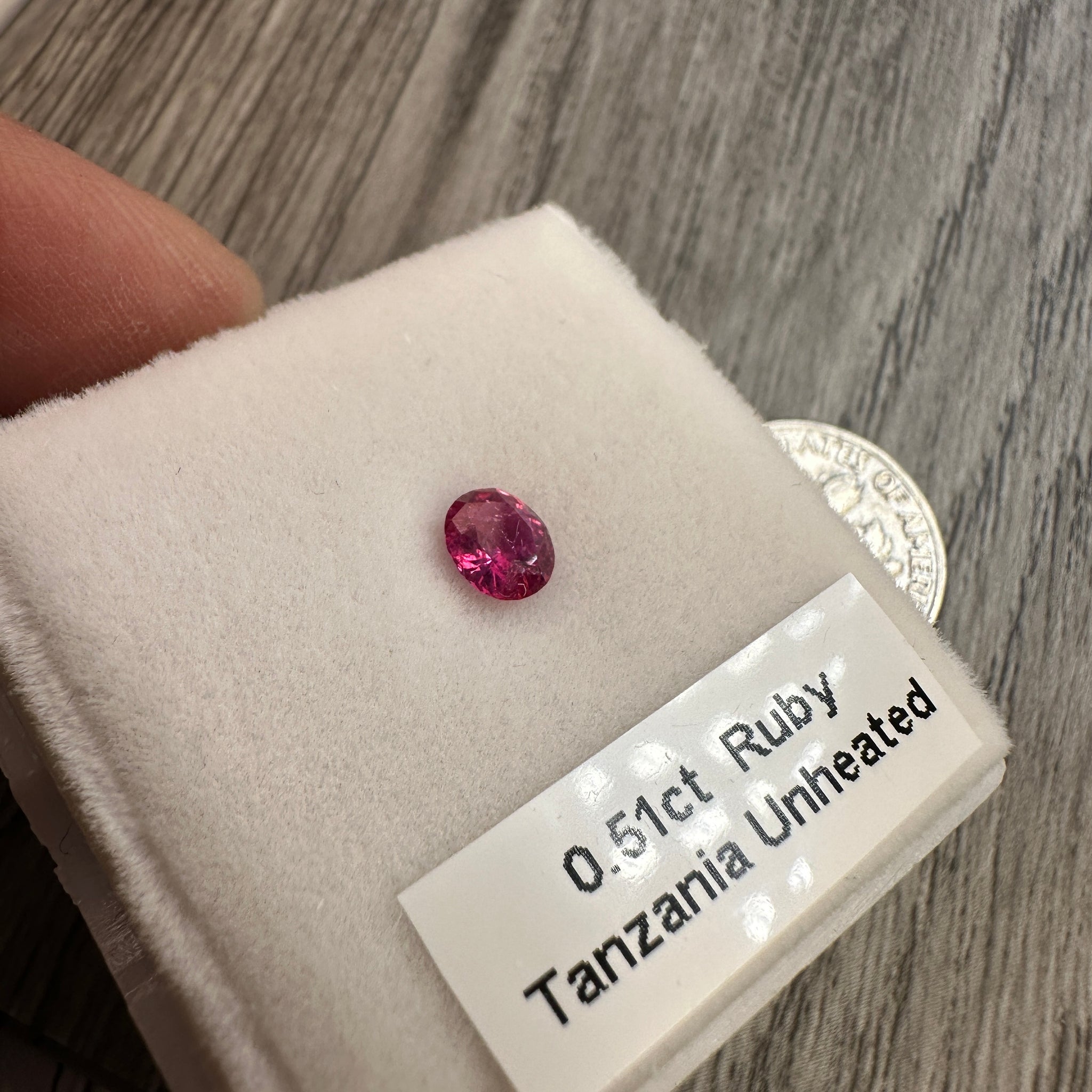 Winza Ruby, 0.51ct, Tanzania, Unheated Untreated. Native cut