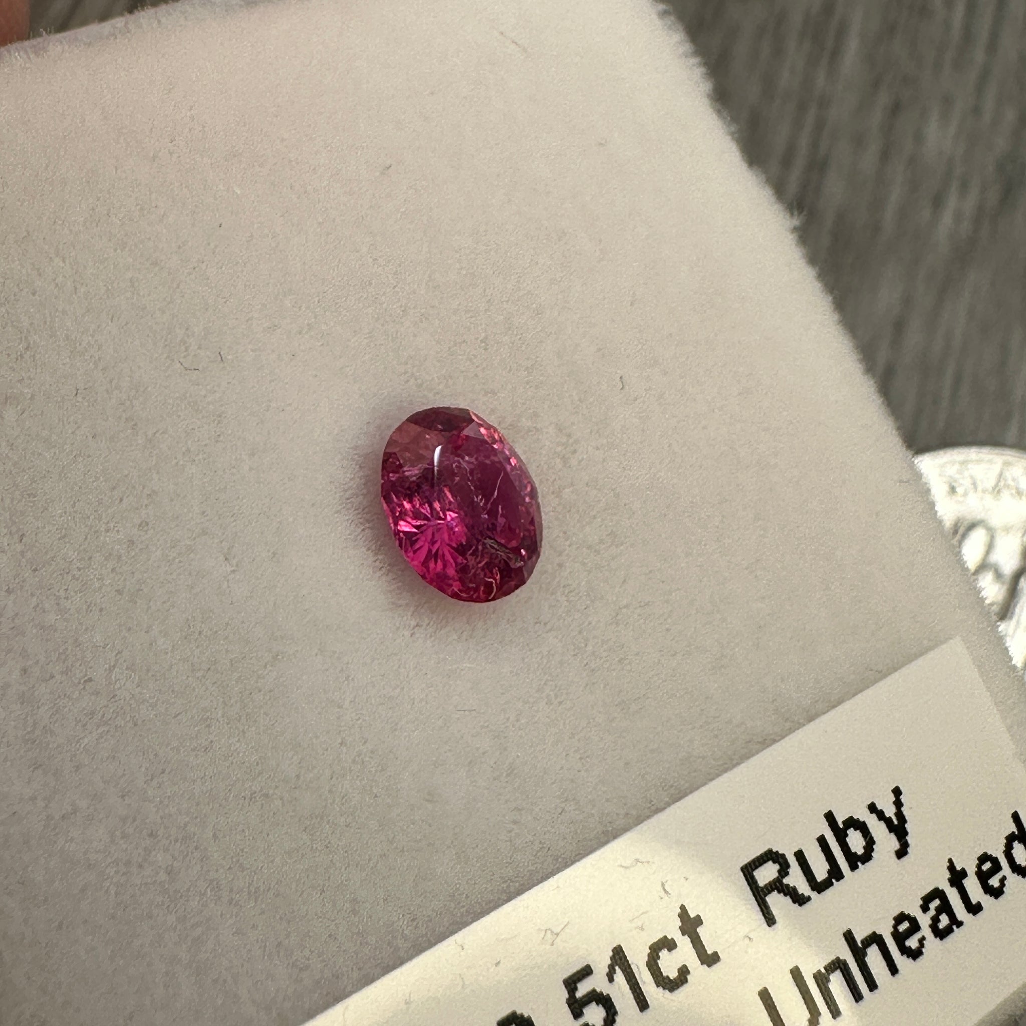 Winza Ruby, 0.51ct, Tanzania, Unheated Untreated. Native cut