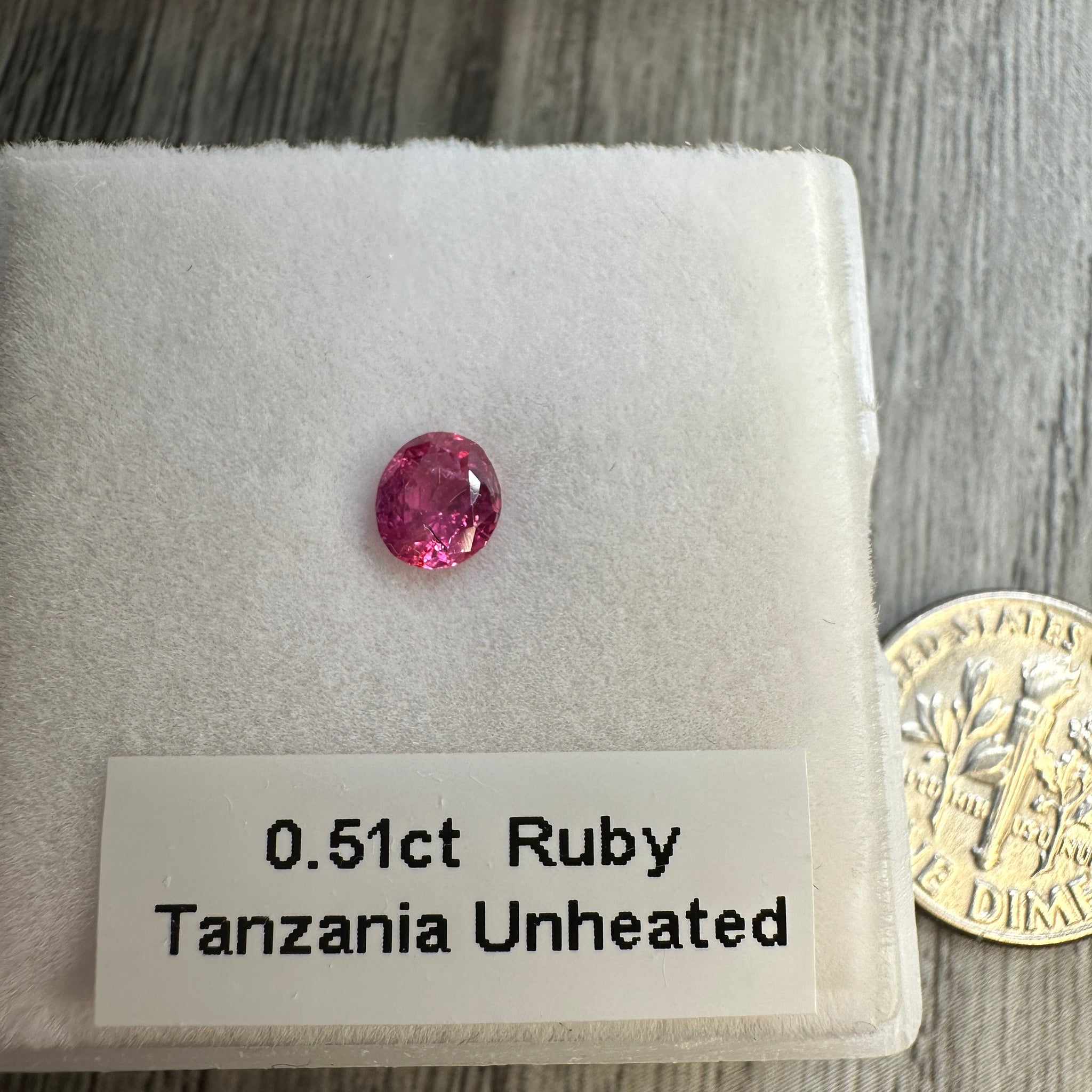 Winza Ruby, 0.51ct, Tanzania, Unheated Untreated. Native cut
