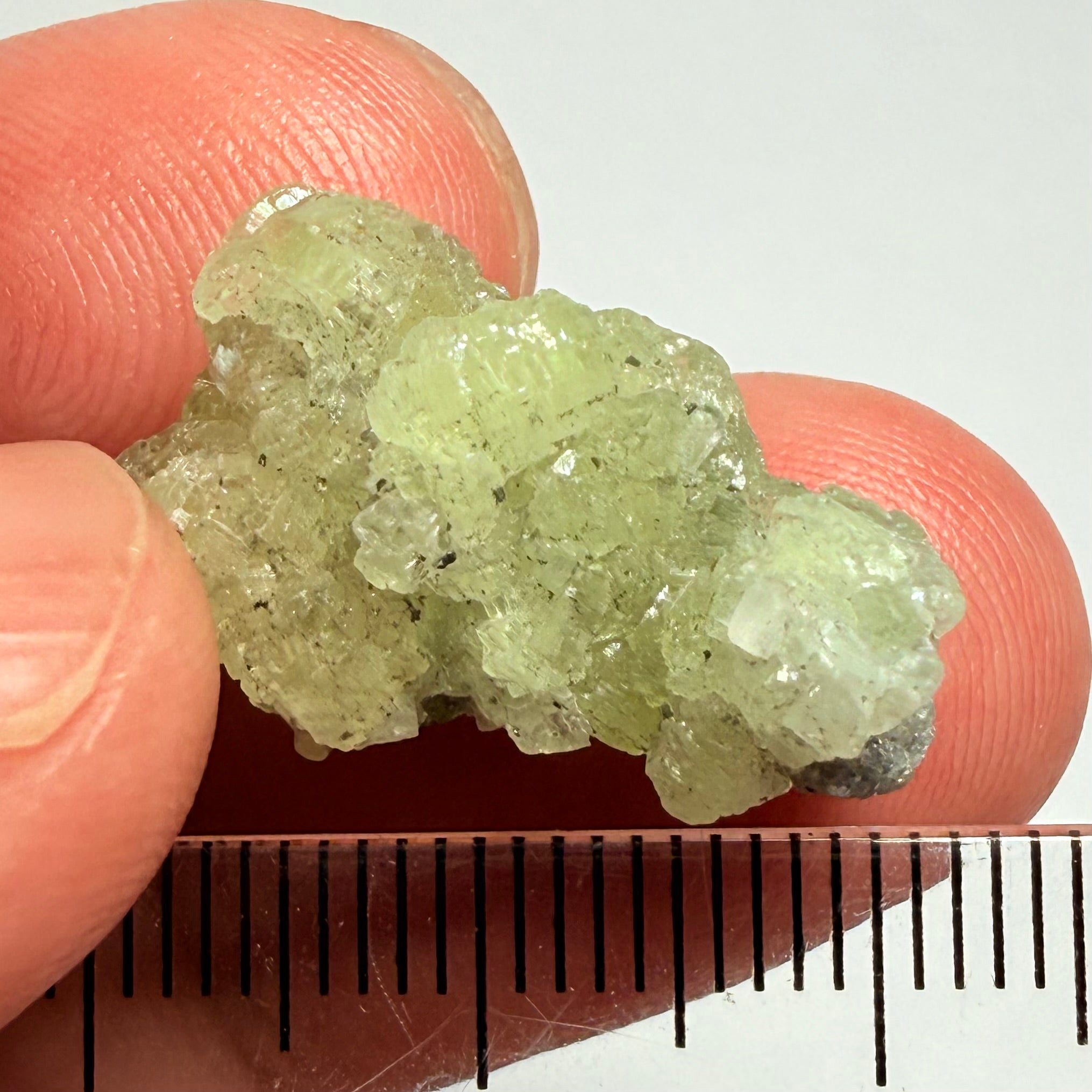Prehnite Crystal, 17.76ct, Merelani Hills, Tanzania, Unheated Untreated