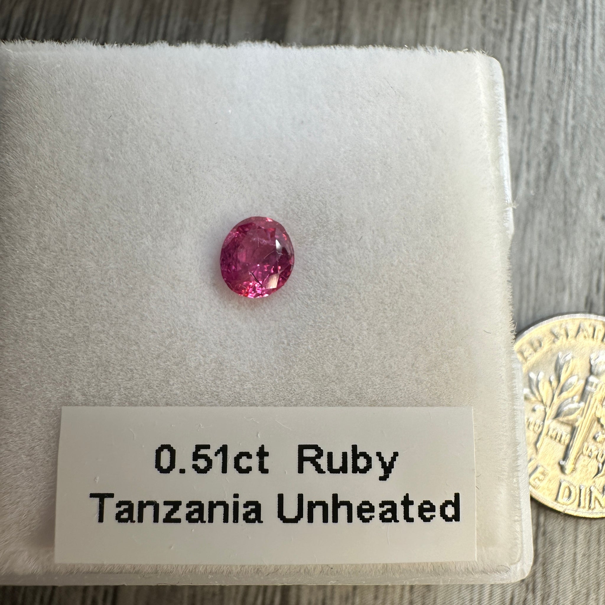 Winza Ruby, 0.51ct, Tanzania, Unheated Untreated. Native cut