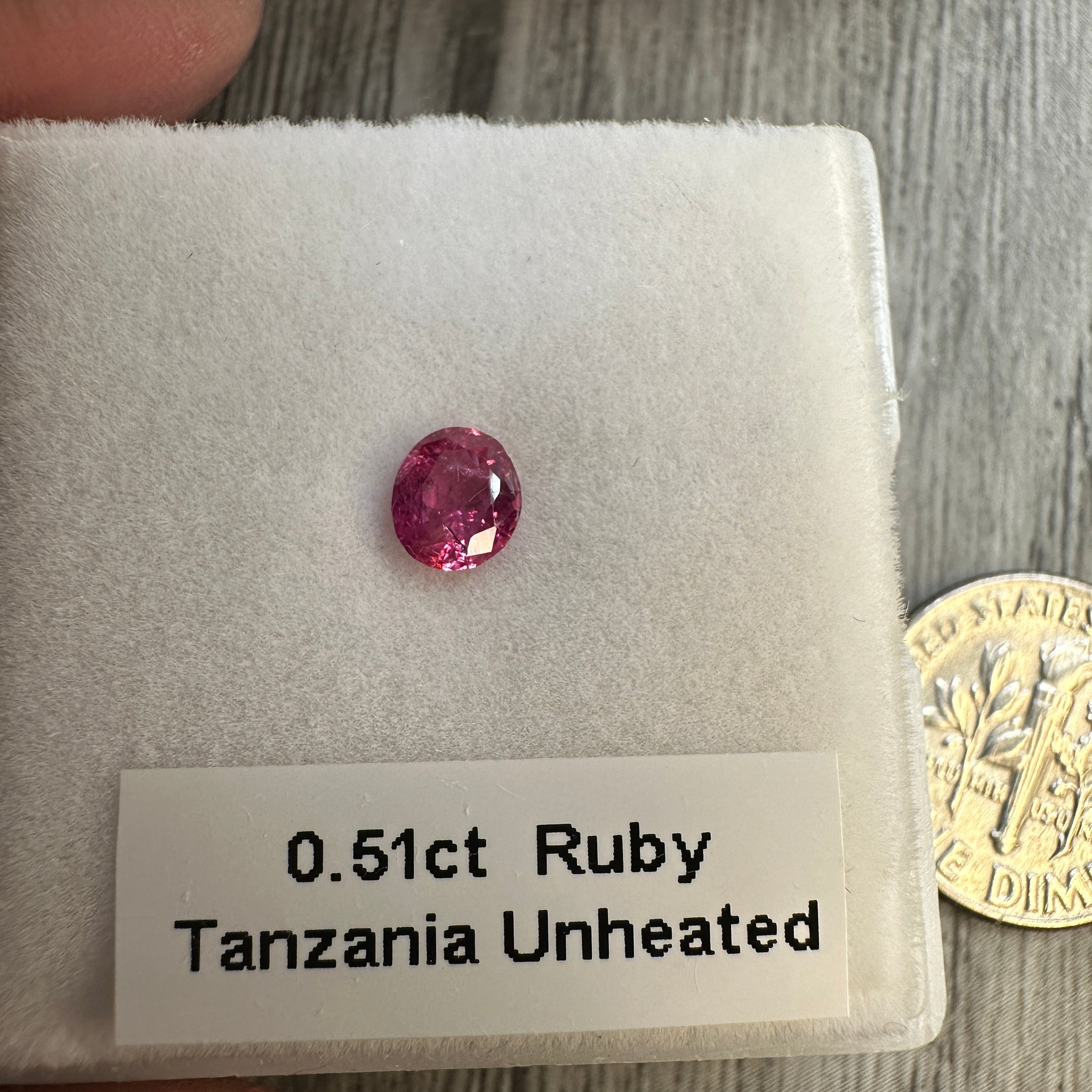 Winza Ruby, 0.51ct, Tanzania, Unheated Untreated. Native cut
