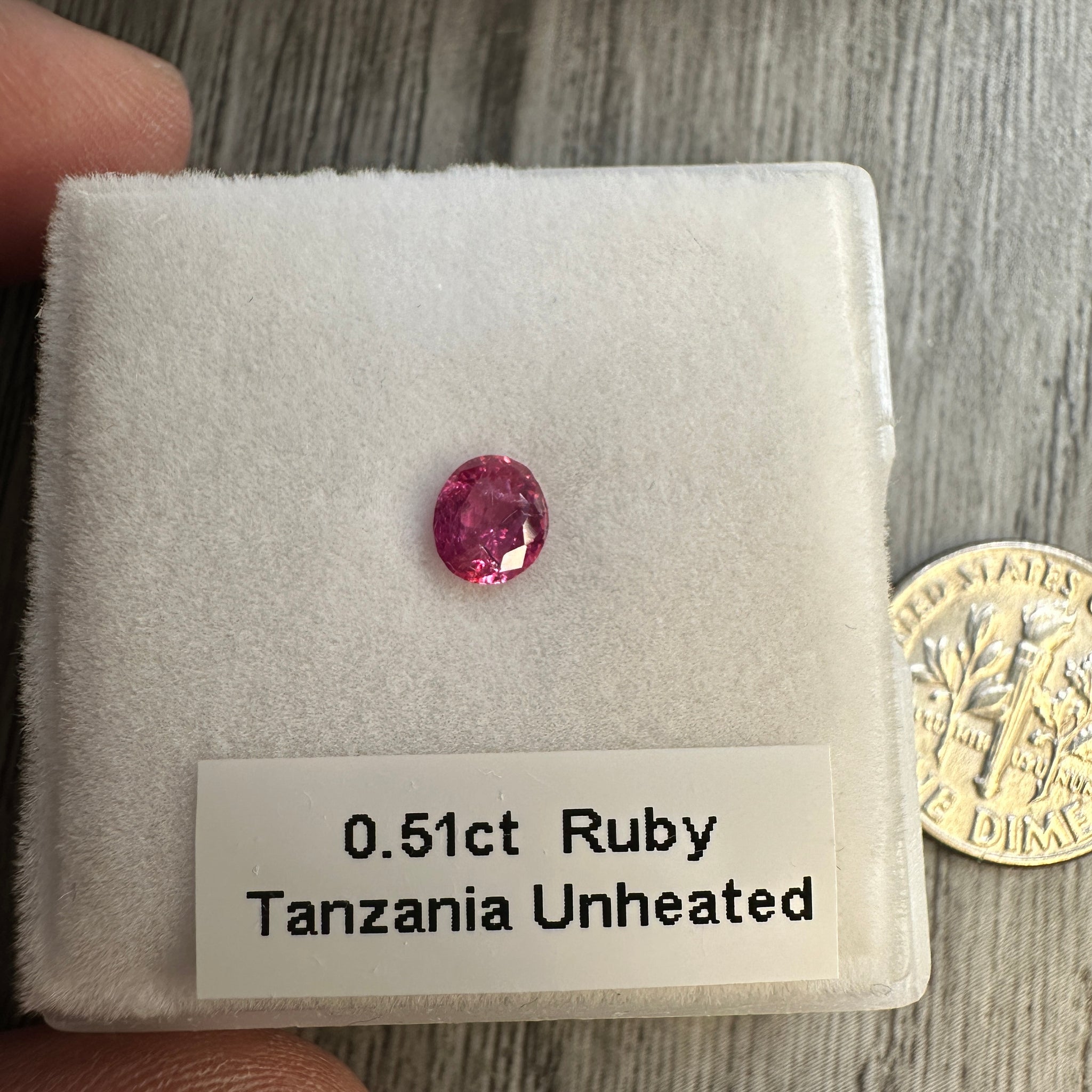 Winza Ruby, 0.51ct, Tanzania, Unheated Untreated. Native cut
