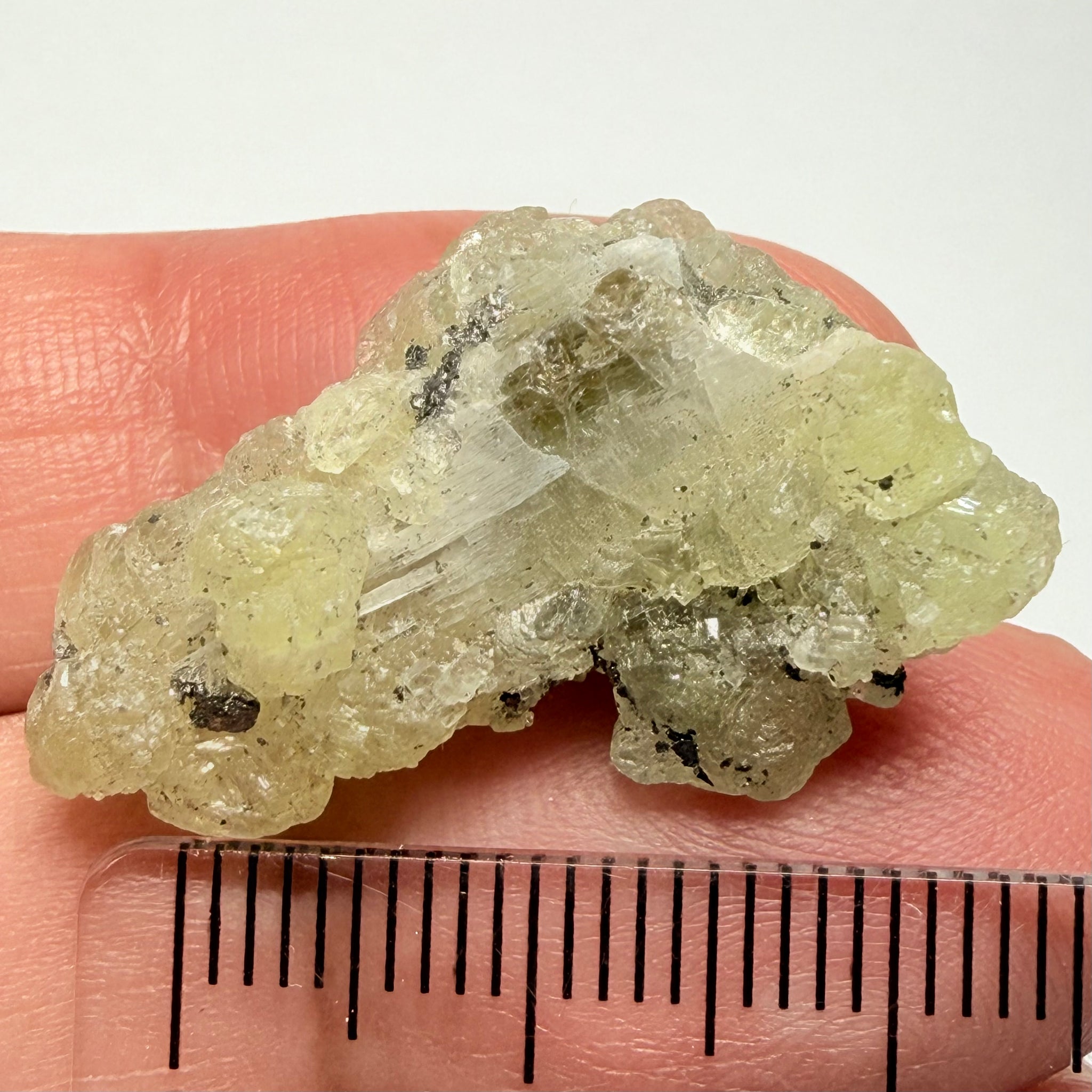 Prehnite Crystal, this one has a tiny piece of Tanzanite on it, 24.81ct, Merelani Hills, Tanzania, Unheated Untreated