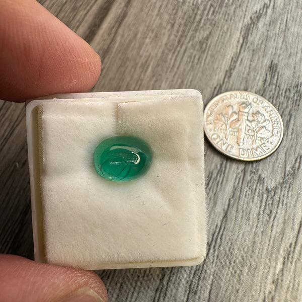 Emerald, 1.99ct, Tanzania, No Oil, Untreated Unheated. Internal fracture that would have normally been hidden with oil