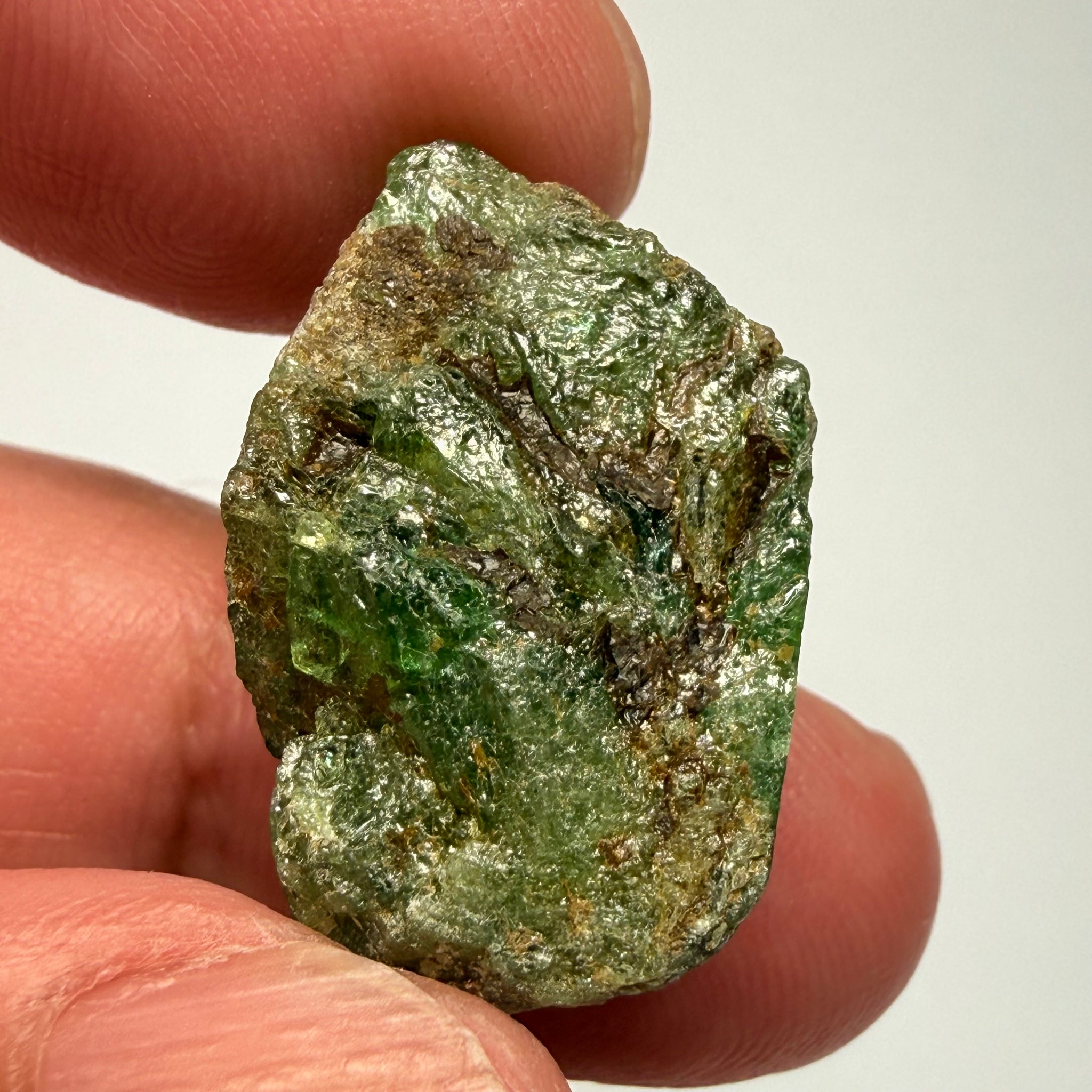 Tsavorite Garnet Crystal on matrix, 35.50ct, Merelani, Tanzania, Untreated Unheated