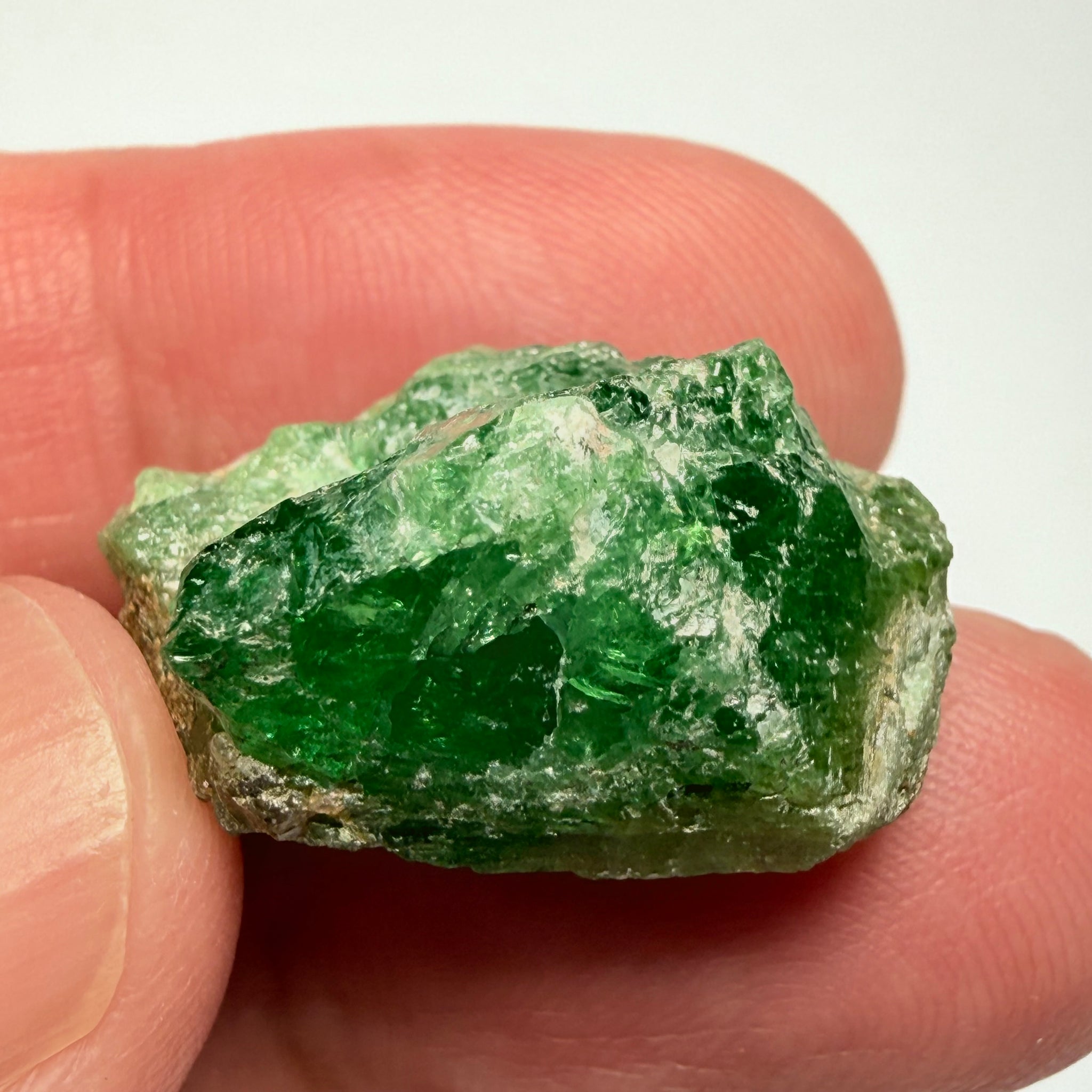 Tsavorite Garnet Crystal on matrix, 35.50ct, Merelani, Tanzania, Untreated Unheated