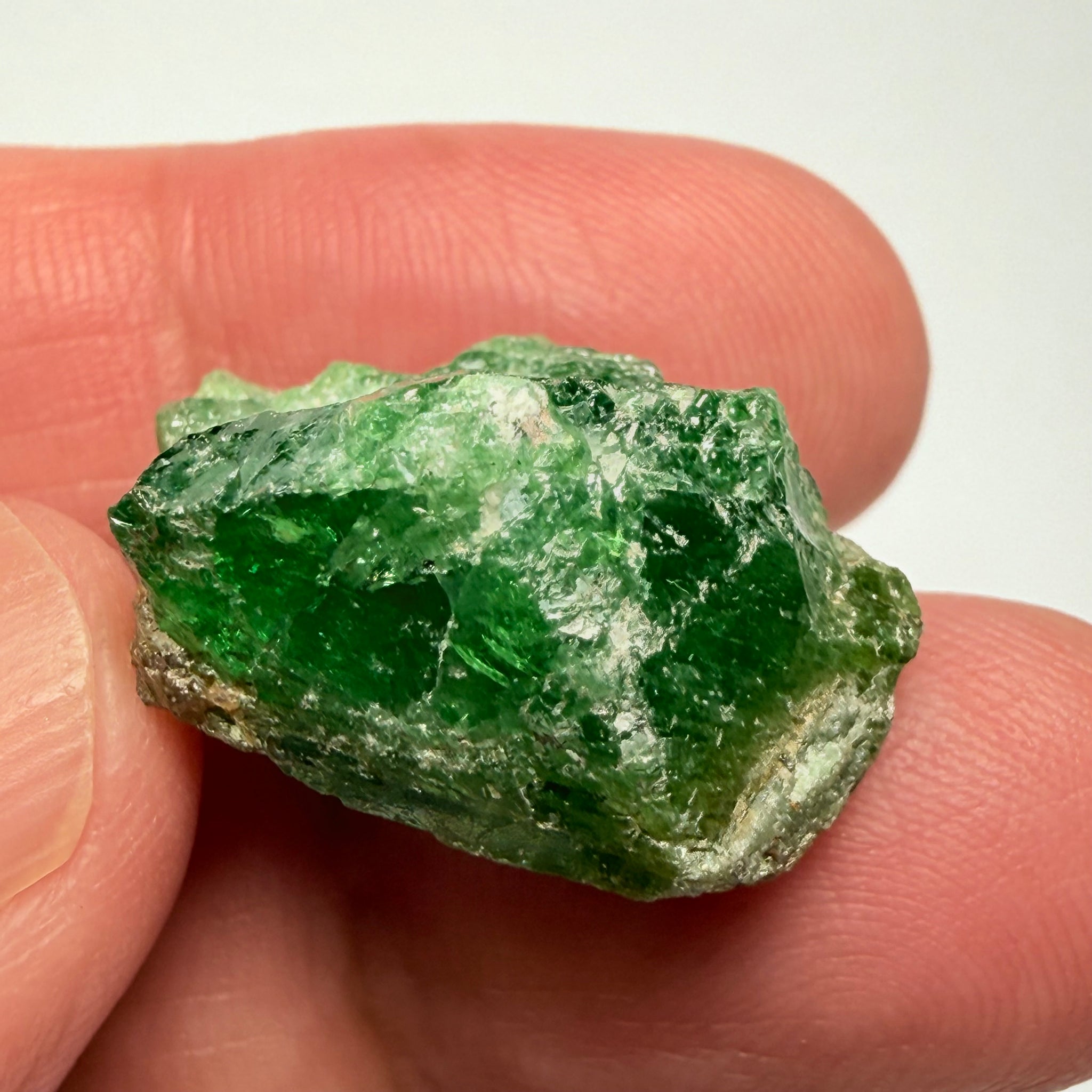 Tsavorite Garnet Crystal on matrix, 35.50ct, Merelani, Tanzania, Untreated Unheated