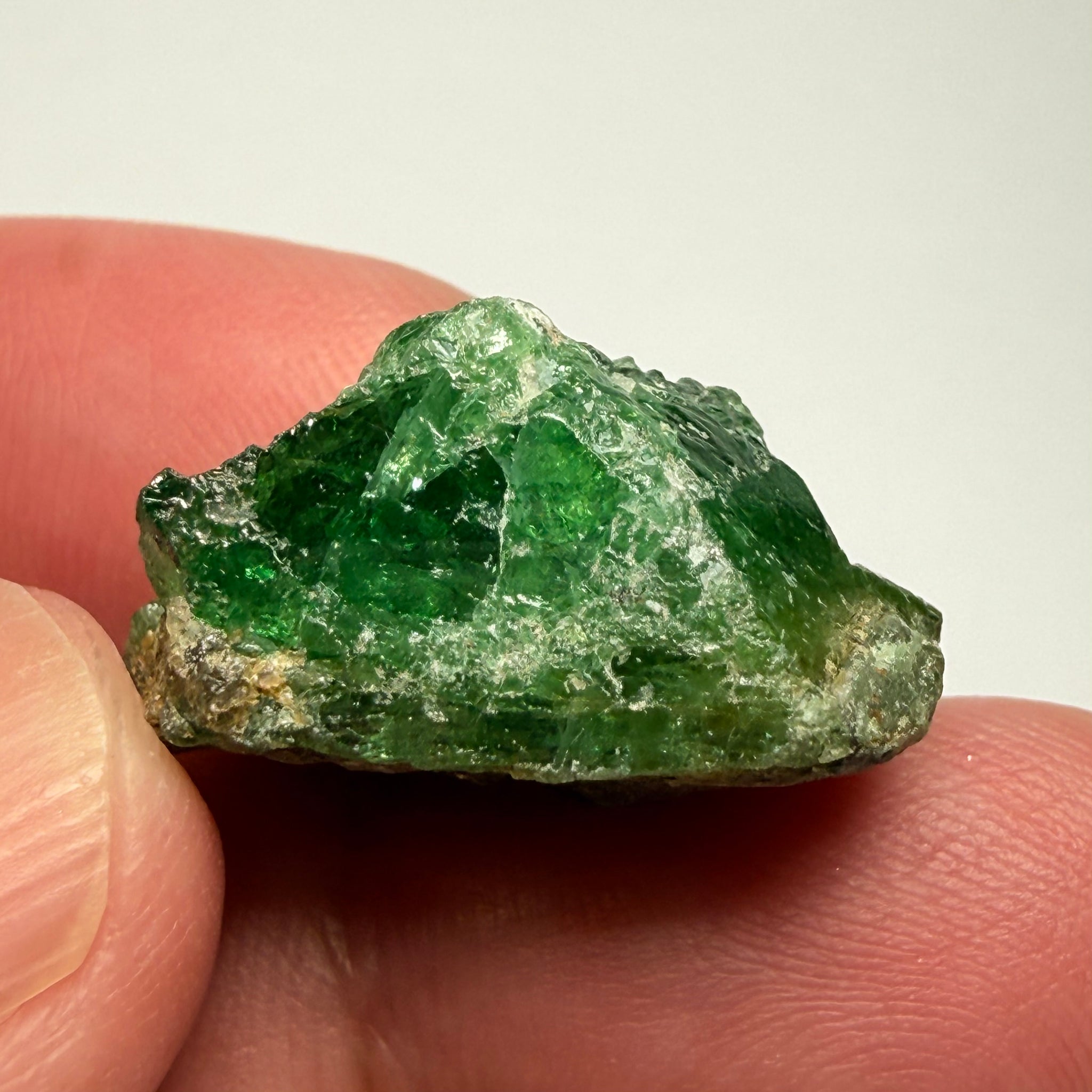Tsavorite Garnet Crystal on matrix, 35.50ct, Merelani, Tanzania, Untreated Unheated