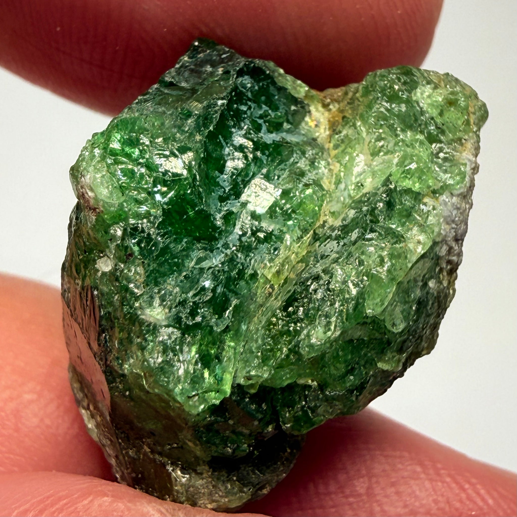 Tsavorite Garnet Crystal on matrix, 35.50ct, Merelani, Tanzania, Untreated Unheated