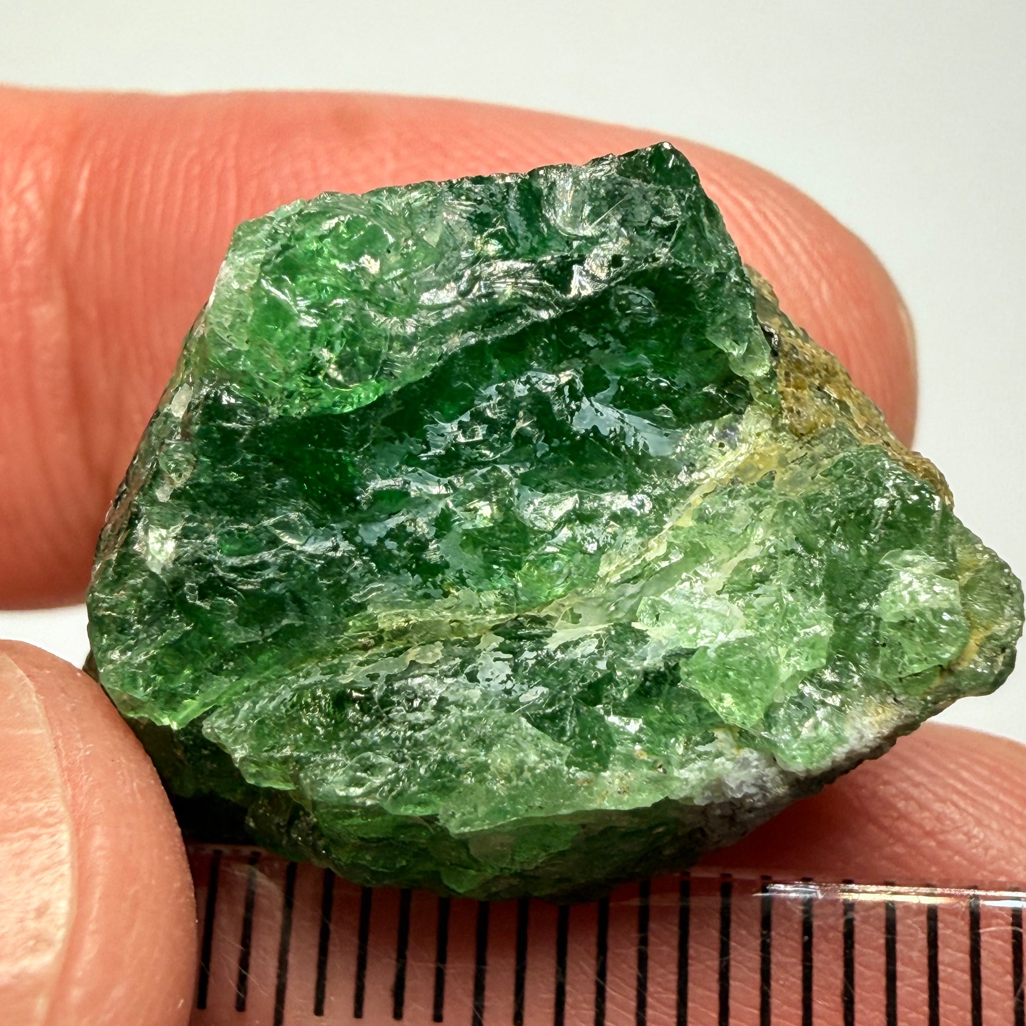 Tsavorite Garnet Crystal on matrix, 35.50ct, Merelani, Tanzania, Untreated Unheated