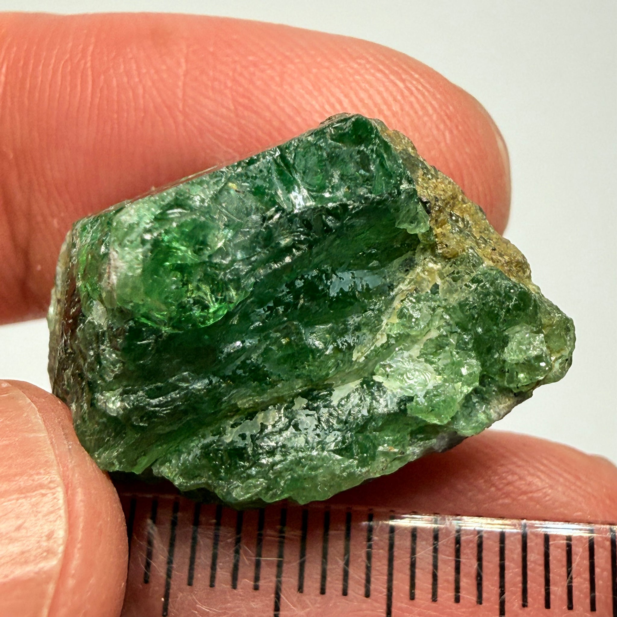 Tsavorite Garnet Crystal on matrix, 35.50ct, Merelani, Tanzania, Untreated Unheated