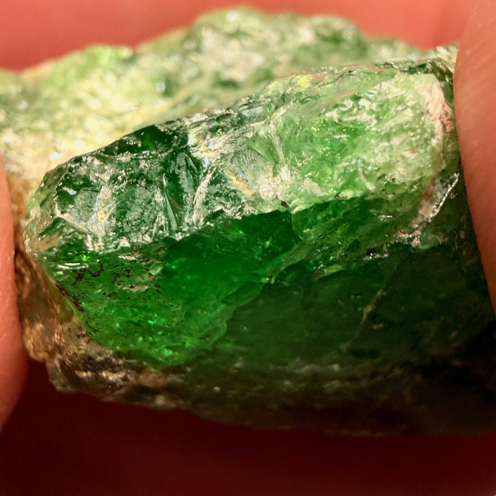 Tsavorite Garnet Crystal on matrix, 35.50ct, Merelani, Tanzania, Untreated Unheated