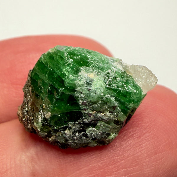 Tsavorite Garnet Crystal on matrix, 23.19ct, Merelani, Tanzania, Untreated Unheated