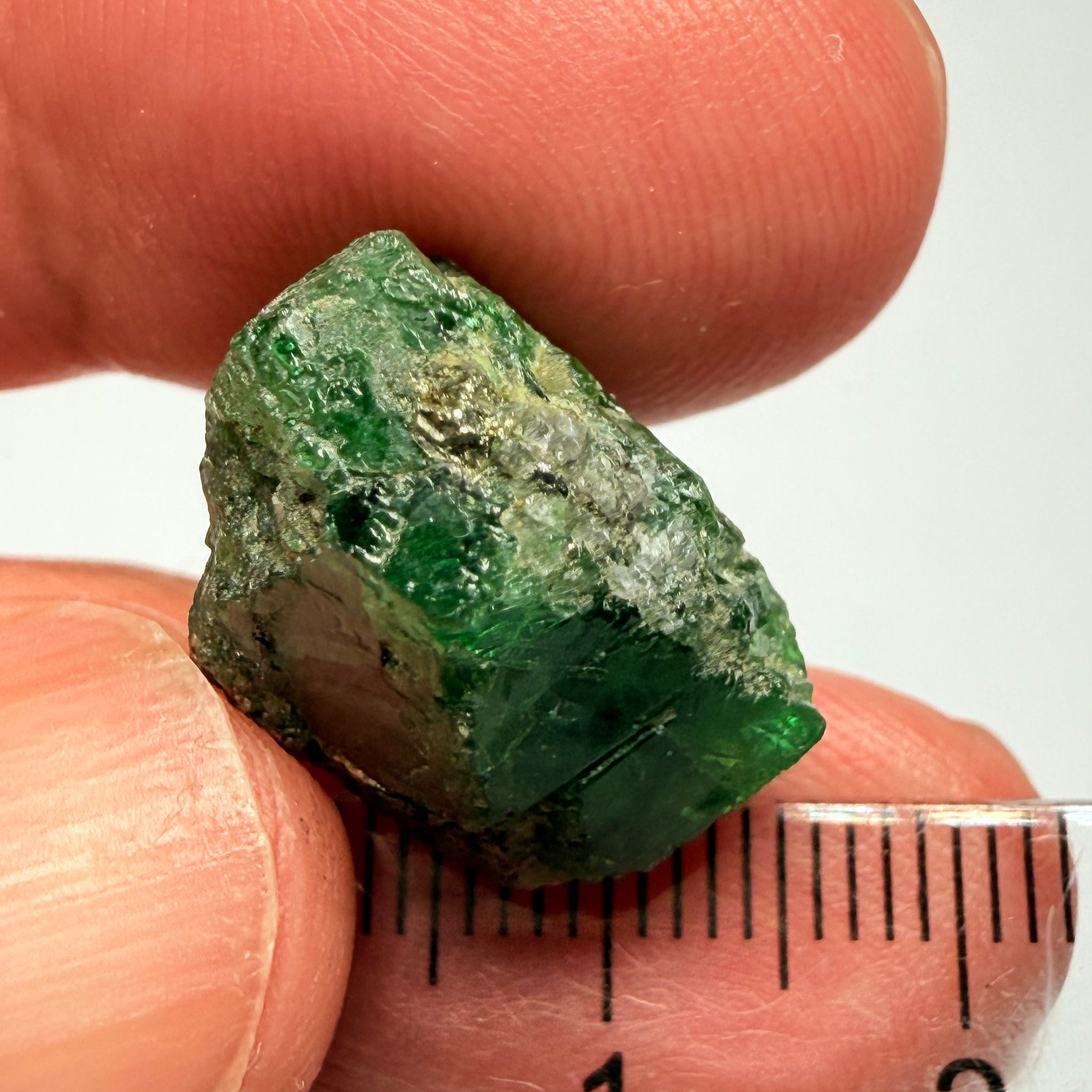 Tsavorite Garnet Crystal on matrix, 30.16ct, Merelani, Tanzania, Untreated Unheated