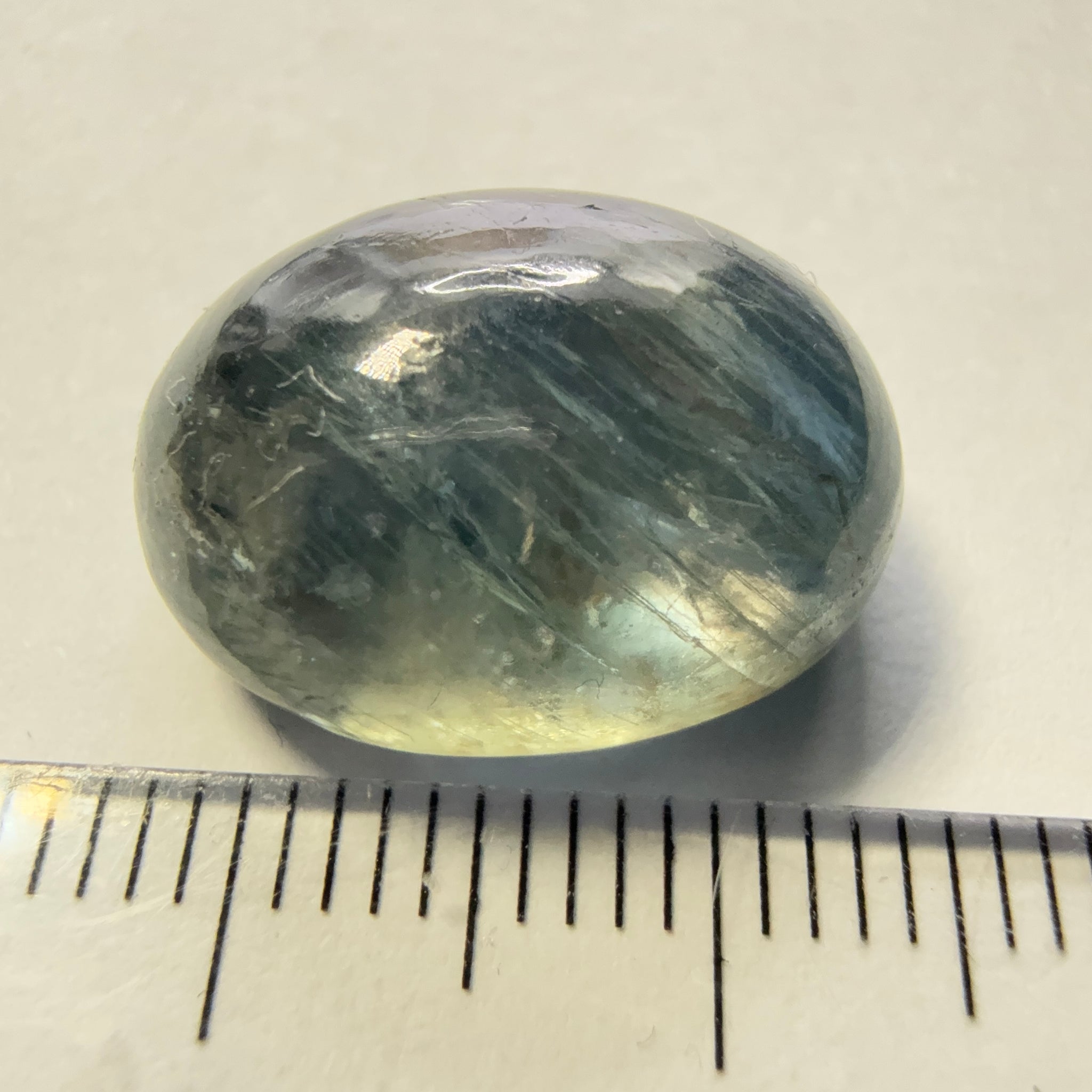 Sapphire Cabochon. 22.70ct, Umba, Tanzania. Untreated Unheated. 17.1 x 13.1 x 8.9mm