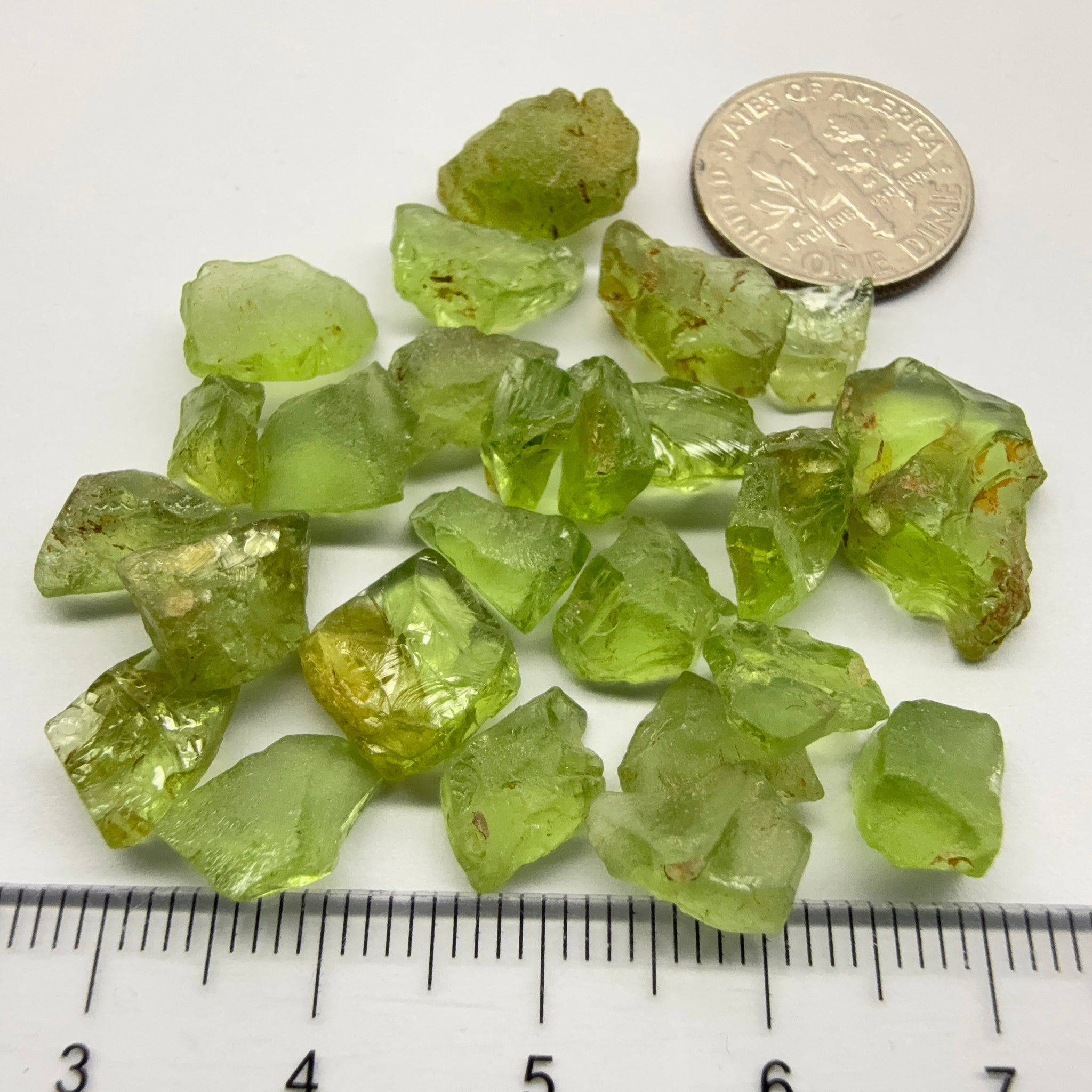 GoGo Peridot Lot, 67.14ct, Mined by the Wa GoGo tribe in Tanzania, Untreated Unheated, Bright Apple Green, FLAT SHAPES - too flat to facet according to me but you can try, or use them in jewellery as is