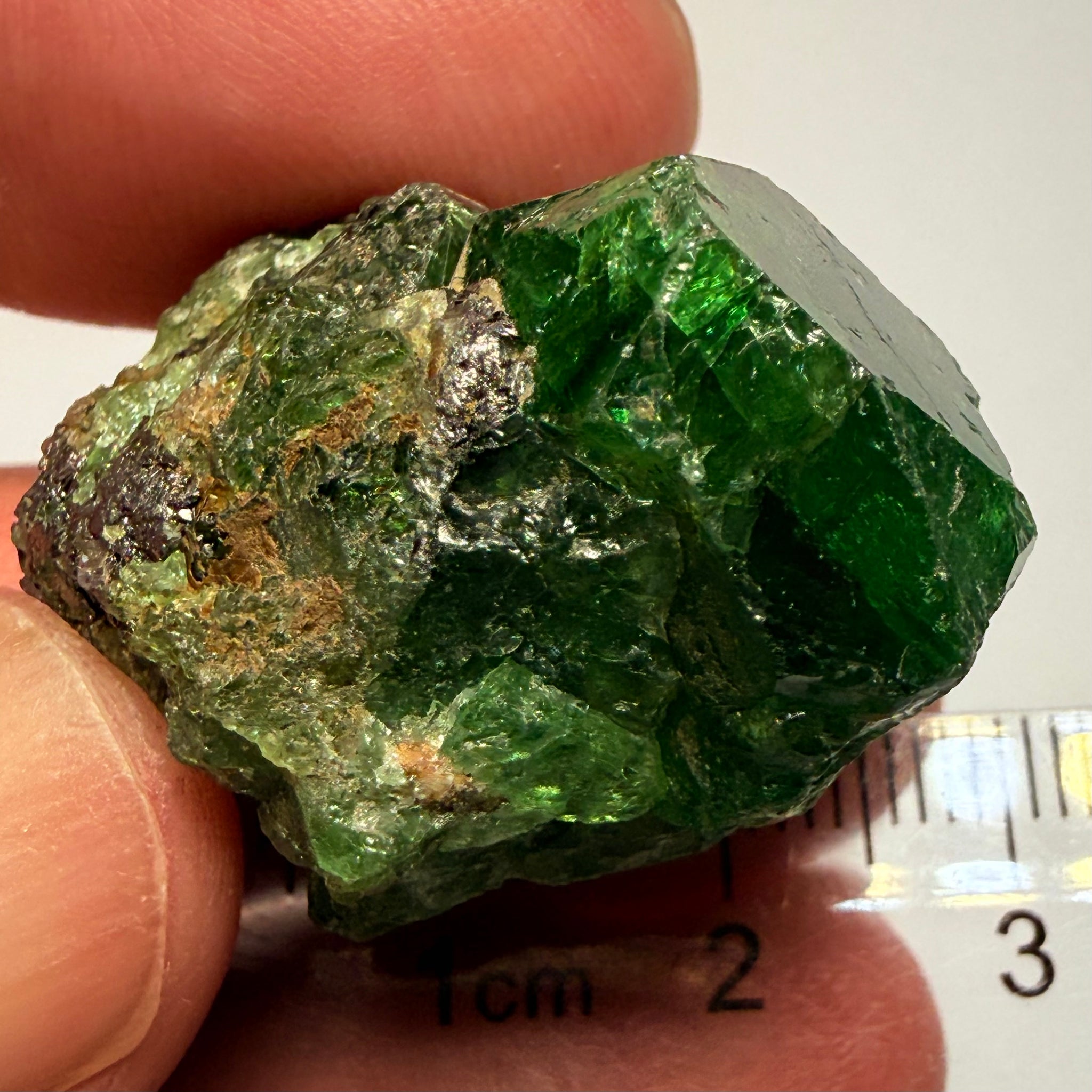 Tsavorite Garnet Crystal on matrix, 107.41ct, Merelani, Tanzania, Untreated Unheated