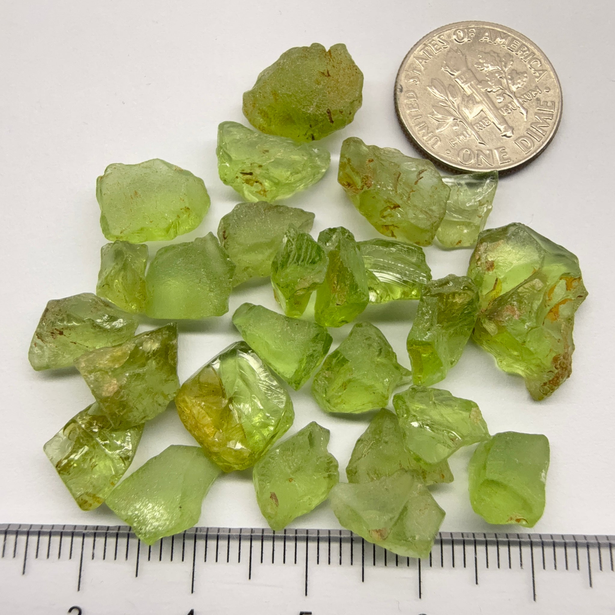 GoGo Peridot Lot, 67.14ct, Mined by the Wa GoGo tribe in Tanzania, Untreated Unheated, Bright Apple Green, FLAT SHAPES - too flat to facet according to me but you can try, or use them in jewellery as is