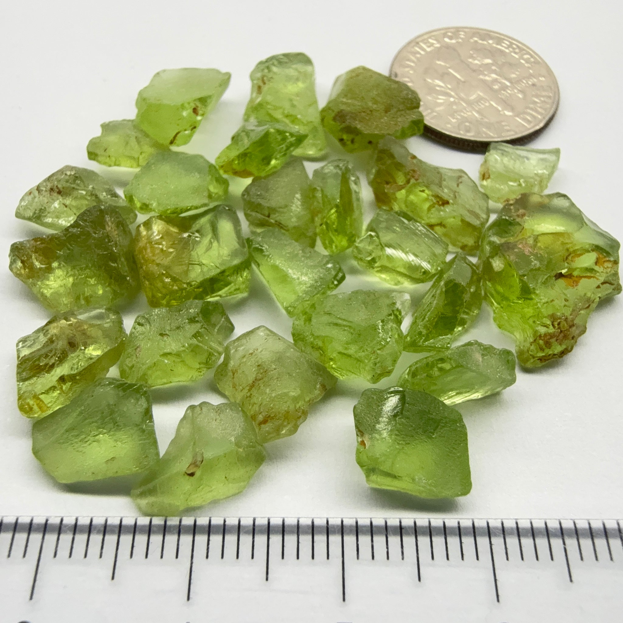 GoGo Peridot Lot, 67.14ct, Mined by the Wa GoGo tribe in Tanzania, Untreated Unheated, Bright Apple Green, FLAT SHAPES - too flat to facet according to me but you can try, or use them in jewellery as is