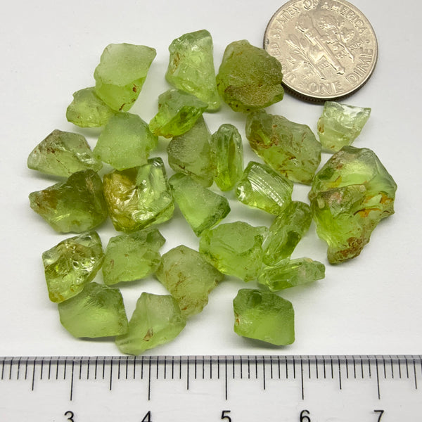 GoGo Peridot Lot, 67.14ct, Mined by the Wa GoGo tribe in Tanzania, Untreated Unheated, Bright Apple Green, FLAT SHAPES - too flat to facet according to me but you can try, or use them in jewellery as is