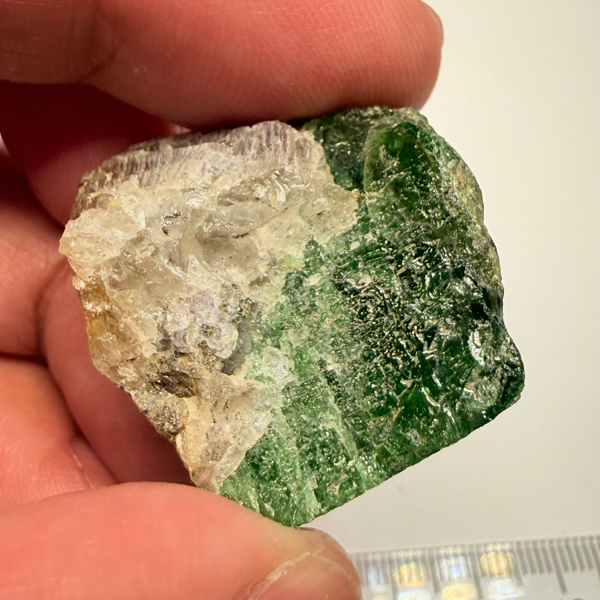 Tsavorite Garnet Crystal on matrix, 122.59ct, Merelani, Tanzania, Untreated Unheated