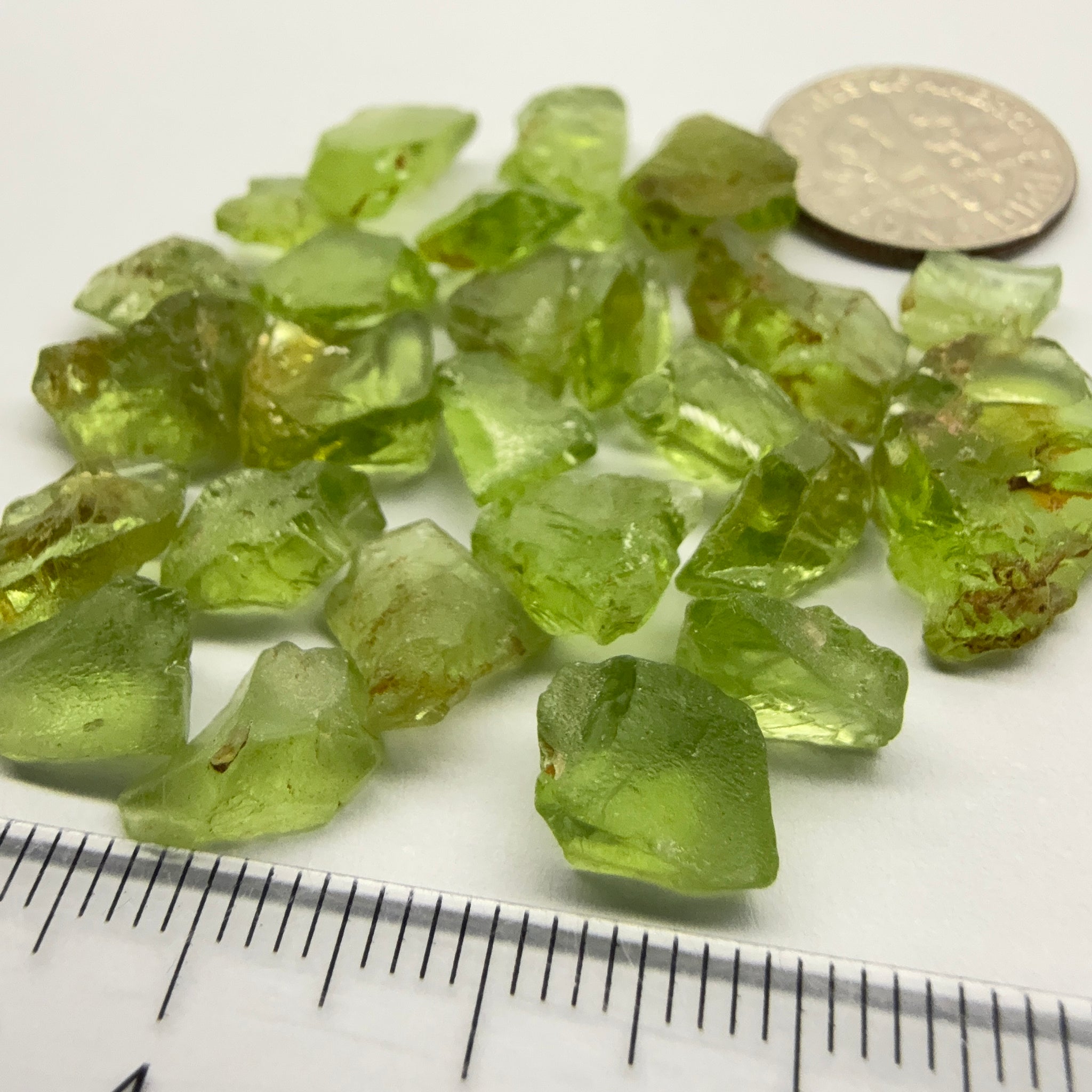 GoGo Peridot Lot, 67.14ct, Mined by the Wa GoGo tribe in Tanzania, Untreated Unheated, Bright Apple Green, FLAT SHAPES - too flat to facet according to me but you can try, or use them in jewellery as is