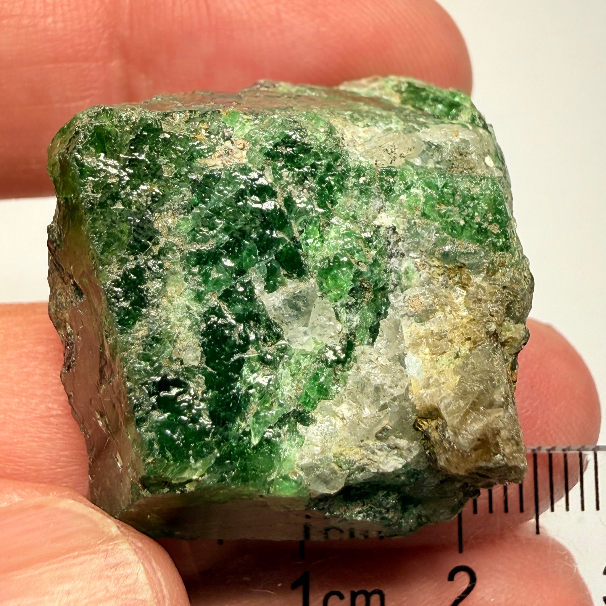 Tsavorite Garnet Crystal on matrix, 122.59ct, Merelani, Tanzania, Untreated Unheated