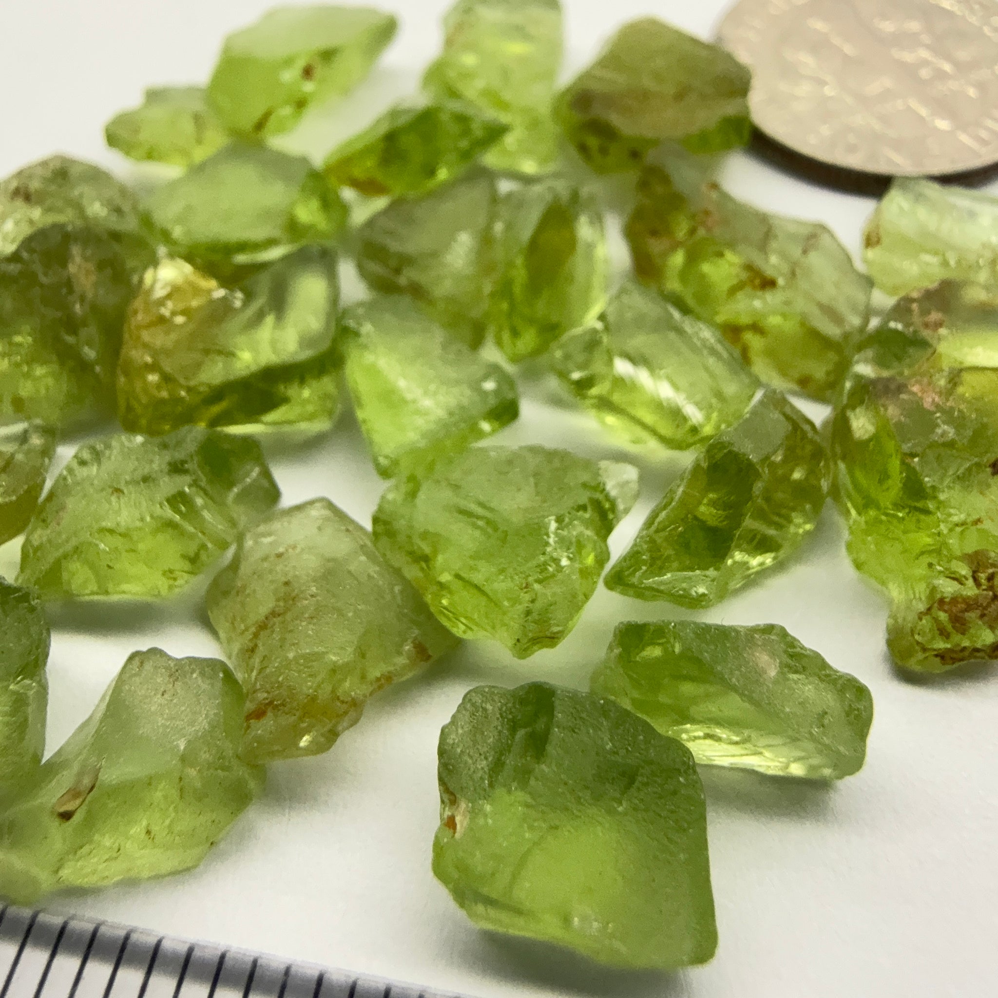 GoGo Peridot Lot, 67.14ct, Mined by the Wa GoGo tribe in Tanzania, Untreated Unheated, Bright Apple Green, FLAT SHAPES - too flat to facet according to me but you can try, or use them in jewellery as is