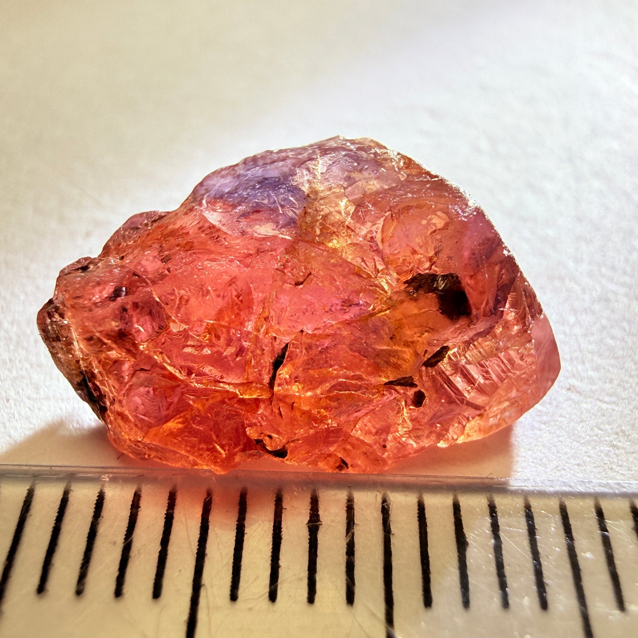 Winza Sapphire, 8.70ct, Tanzania, Untreated Unheated, has inclusions but transparent, lots of pictures, tiny clean portion in middle