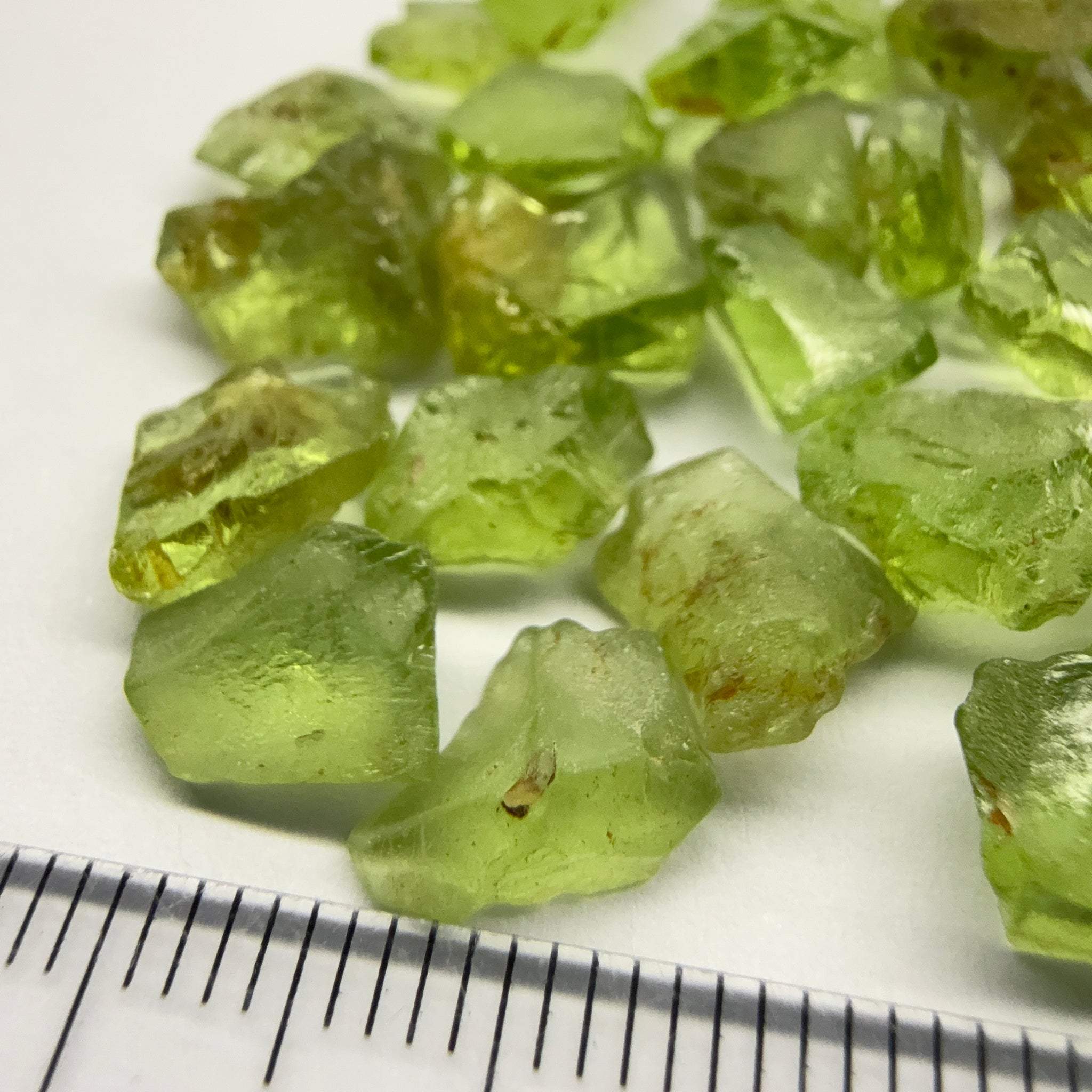 GoGo Peridot Lot, 67.14ct, Mined by the Wa GoGo tribe in Tanzania, Untreated Unheated, Bright Apple Green, FLAT SHAPES - too flat to facet according to me but you can try, or use them in jewellery as is