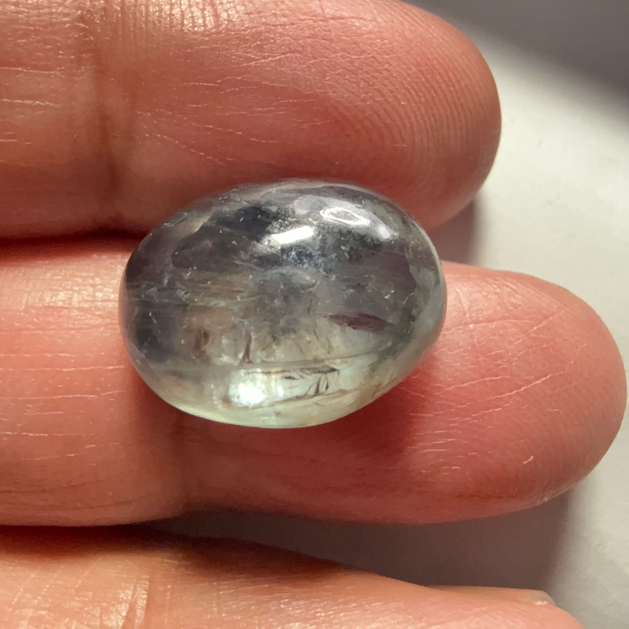 Sapphire Cabochon. 22.70ct, Umba, Tanzania. Untreated Unheated. 17.1 x 13.1 x 8.9mm