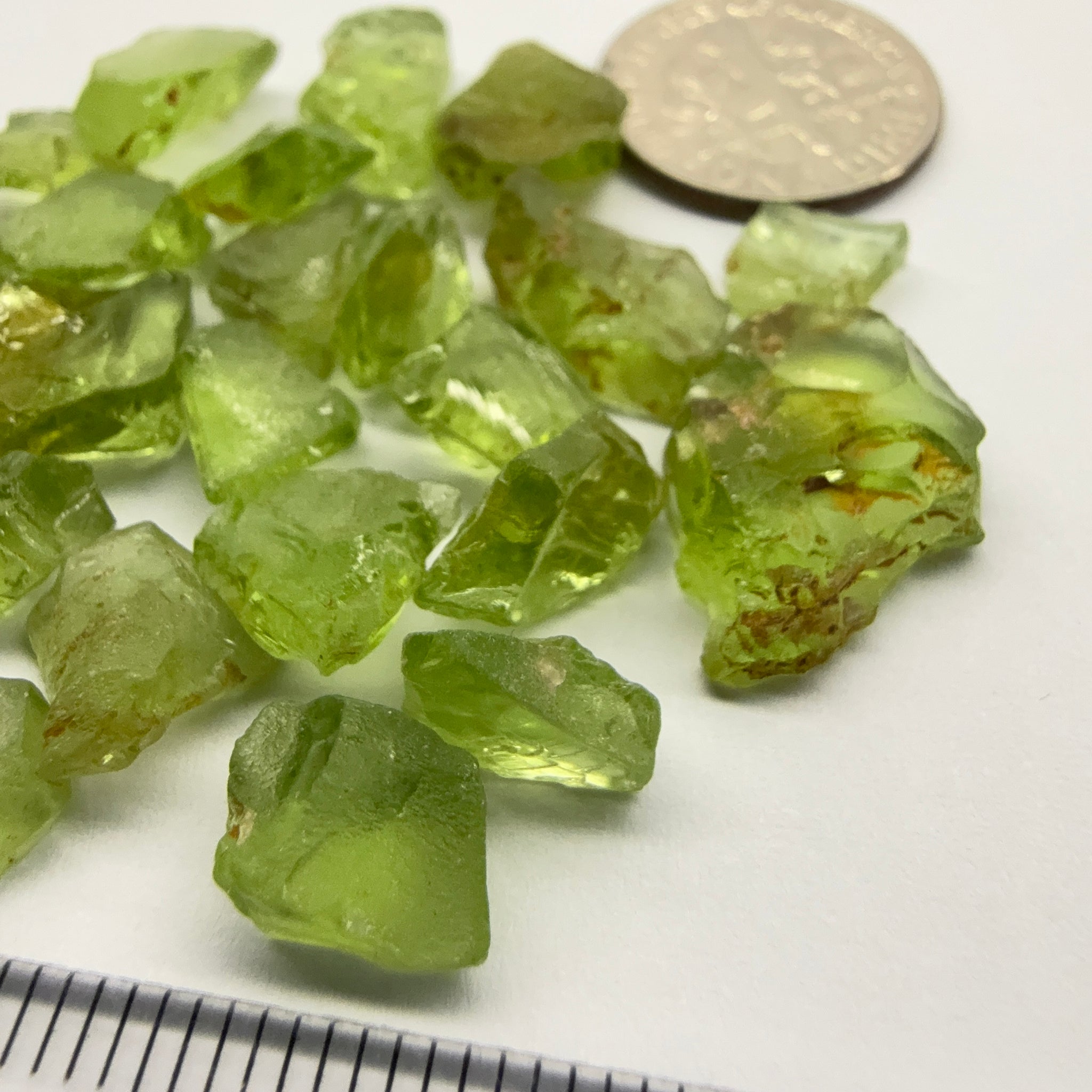 GoGo Peridot Lot, 67.14ct, Mined by the Wa GoGo tribe in Tanzania, Untreated Unheated, Bright Apple Green, FLAT SHAPES - too flat to facet according to me but you can try, or use them in jewellery as is