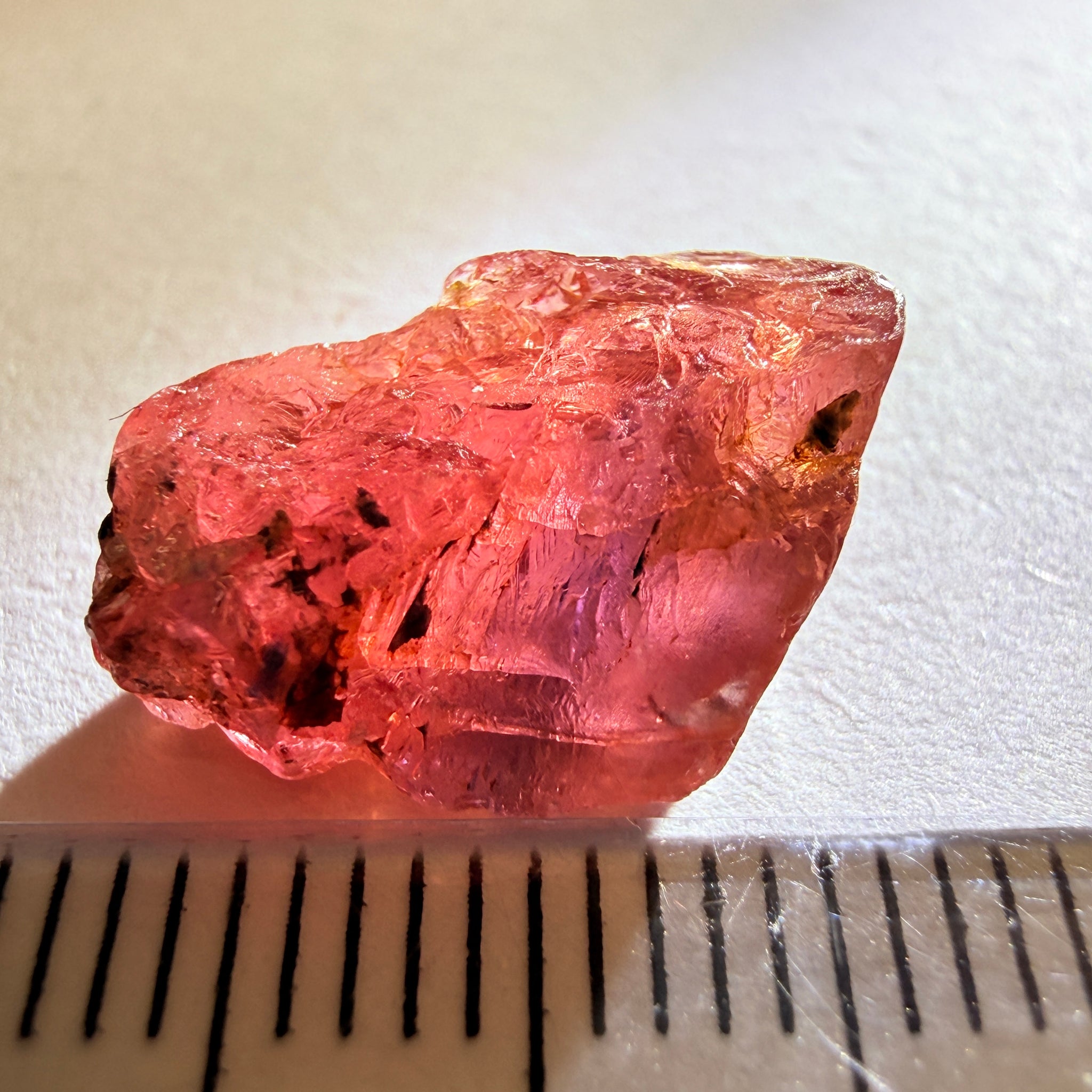 Winza Sapphire, 8.70ct, Tanzania, Untreated Unheated, has inclusions but transparent, lots of pictures, tiny clean portion in middle