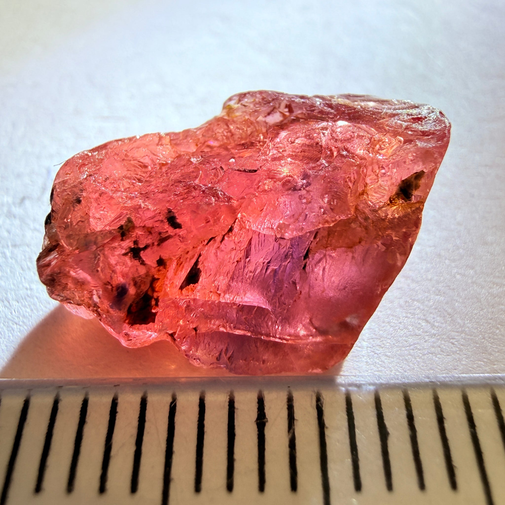 Winza Sapphire, 8.70ct, Tanzania, Untreated Unheated, has inclusions but transparent, lots of pictures, tiny clean portion in middle