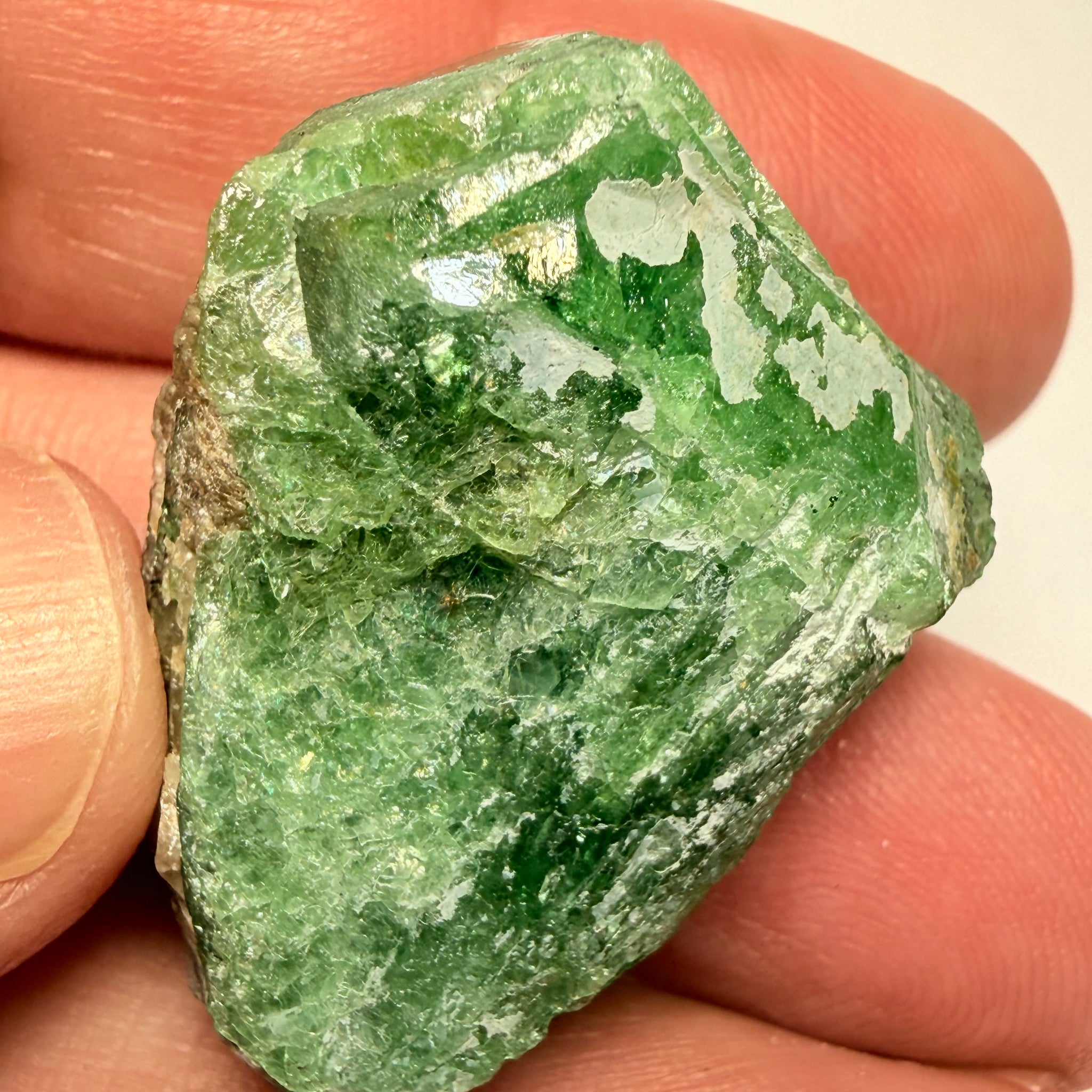 Tsavorite Garnet Crystal on matrix, 103.91ct, Merelani, Tanzania, Untreated Unheated