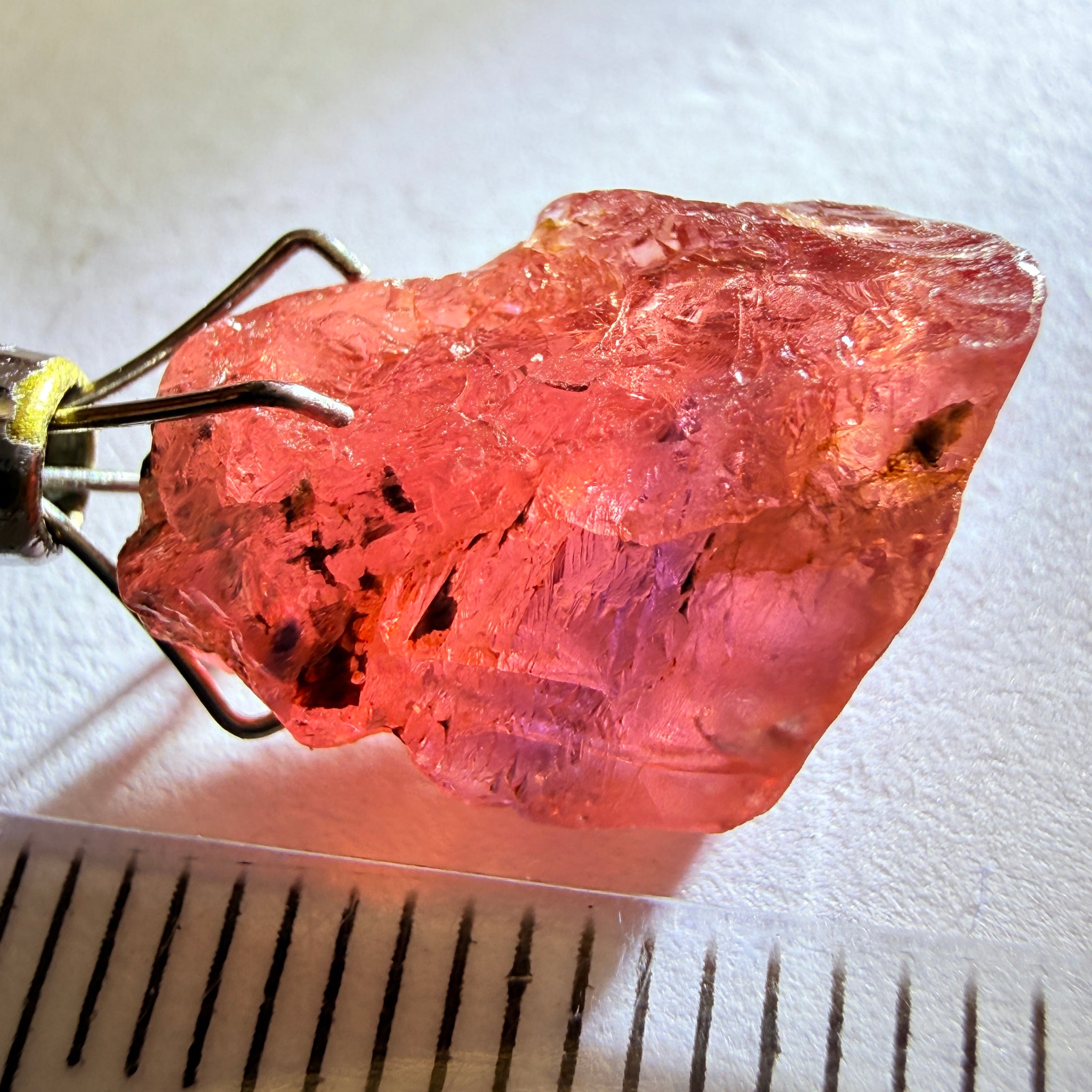 Winza Sapphire, 8.70ct, Tanzania, Untreated Unheated, has inclusions but transparent, lots of pictures, tiny clean portion in middle