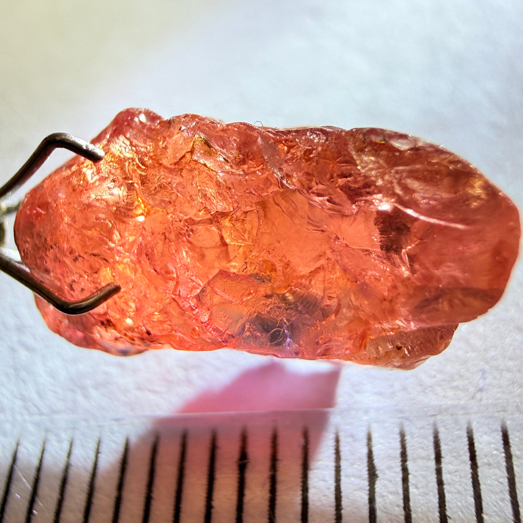 Winza Sapphire, 8.70ct, Tanzania, Untreated Unheated, has inclusions but transparent, lots of pictures, tiny clean portion in middle