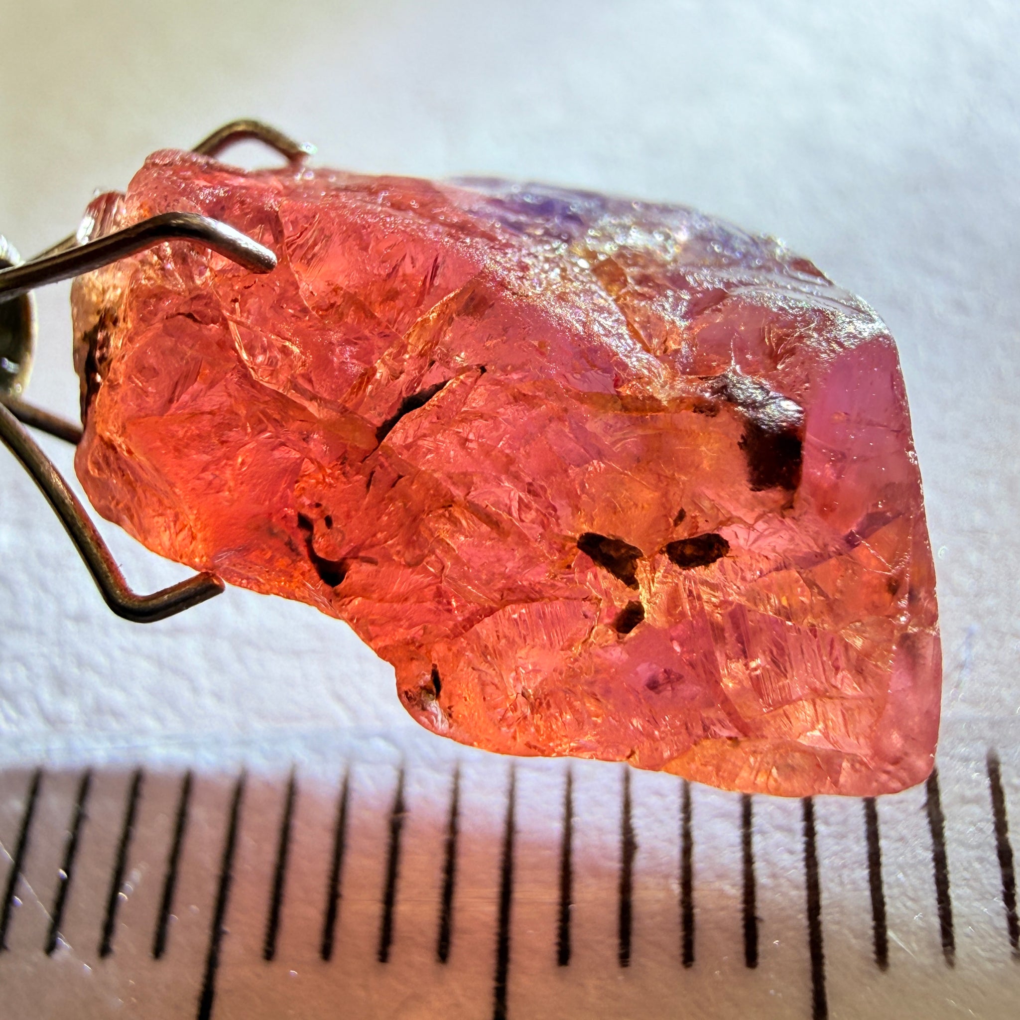 Winza Sapphire, 8.70ct, Tanzania, Untreated Unheated, has inclusions but transparent, lots of pictures, tiny clean portion in middle