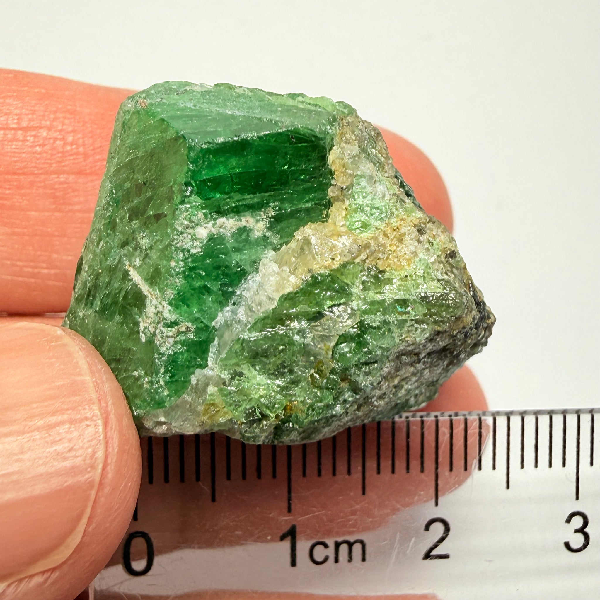 Tsavorite Garnet Crystal on matrix, 103.91ct, Merelani, Tanzania, Untreated Unheated