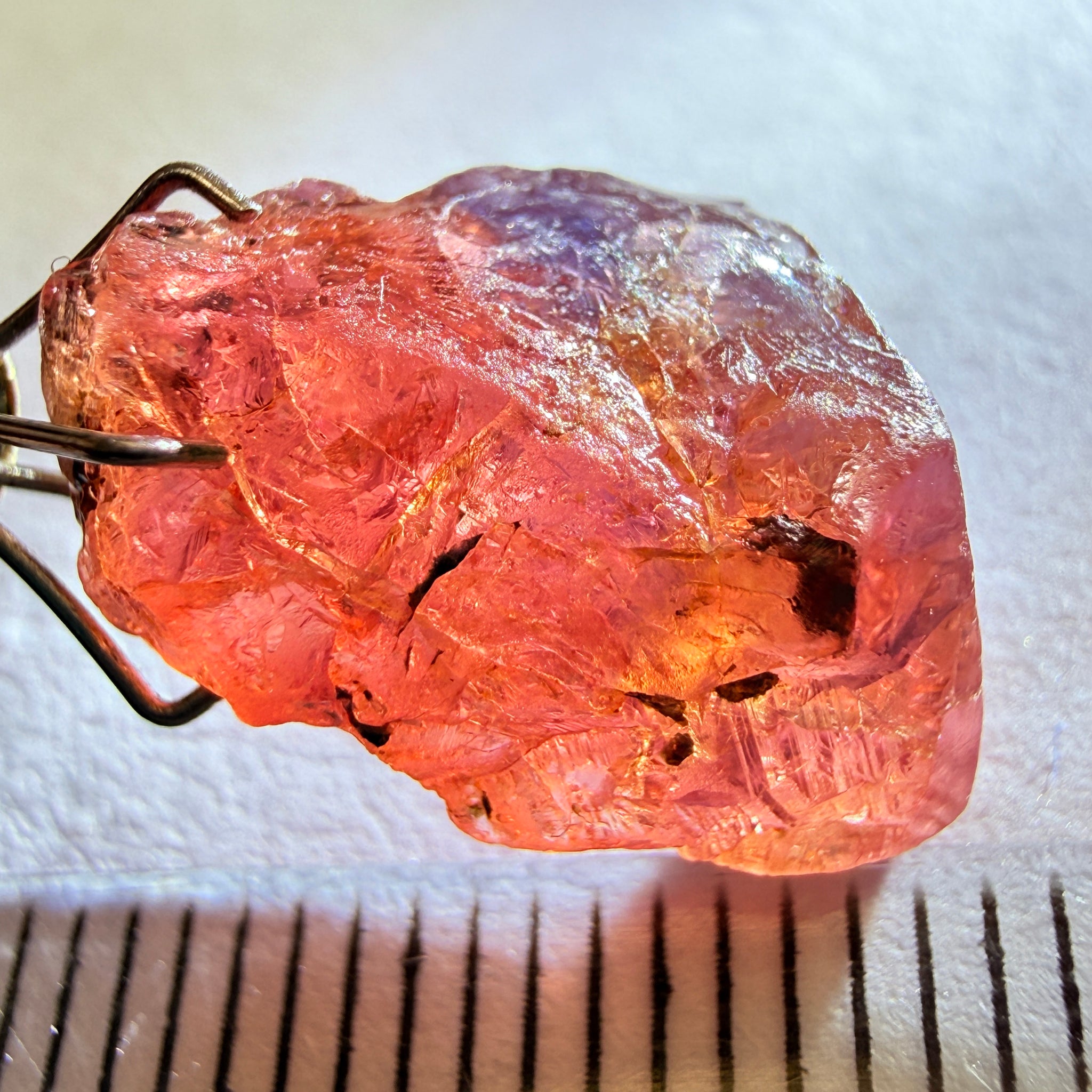 Winza Sapphire, 8.70ct, Tanzania, Untreated Unheated, has inclusions but transparent, lots of pictures, tiny clean portion in middle