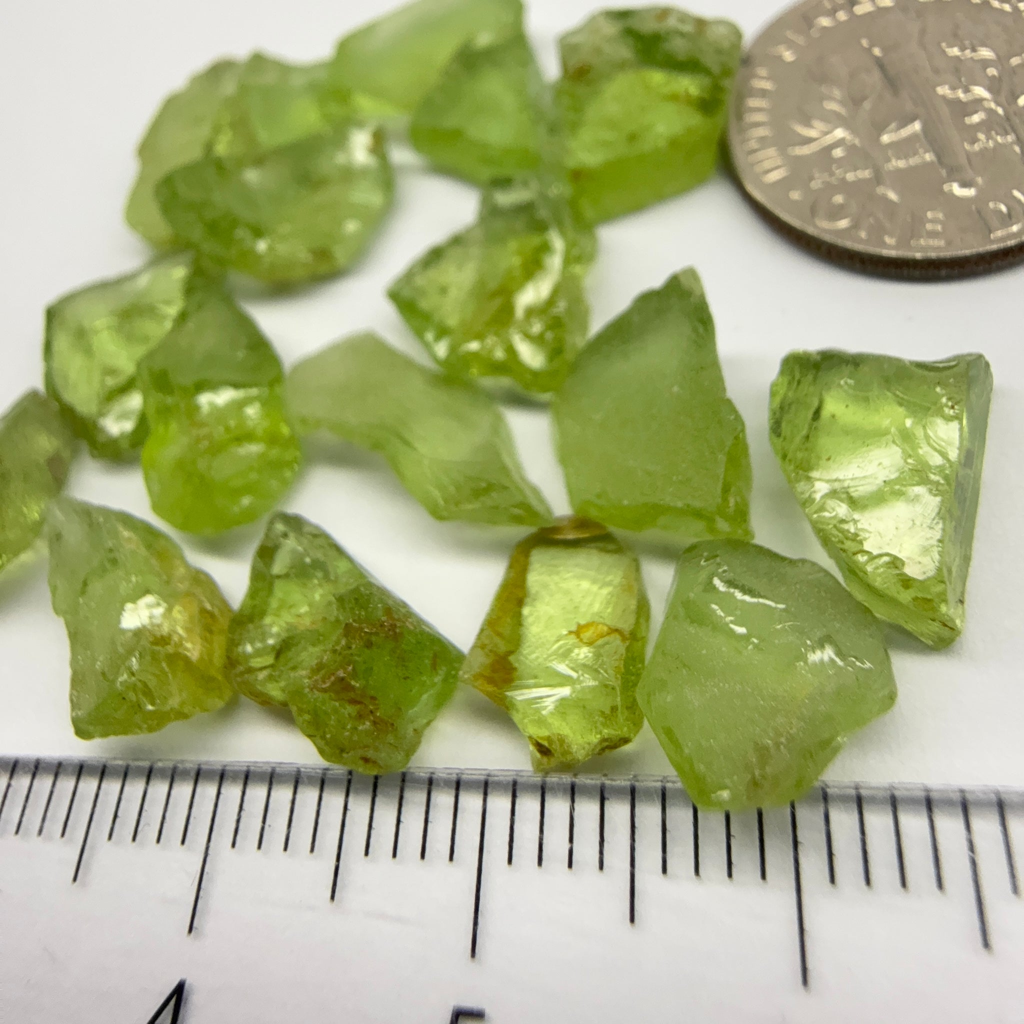 GoGo Peridot Lot, 39.33ct, Mined by the Wa GoGo tribe in Tanzania, Untreated Unheated, Bright Apple Green, FLAT SHAPES - too flat to facet according to me but you can try, or use them in jewellery as is