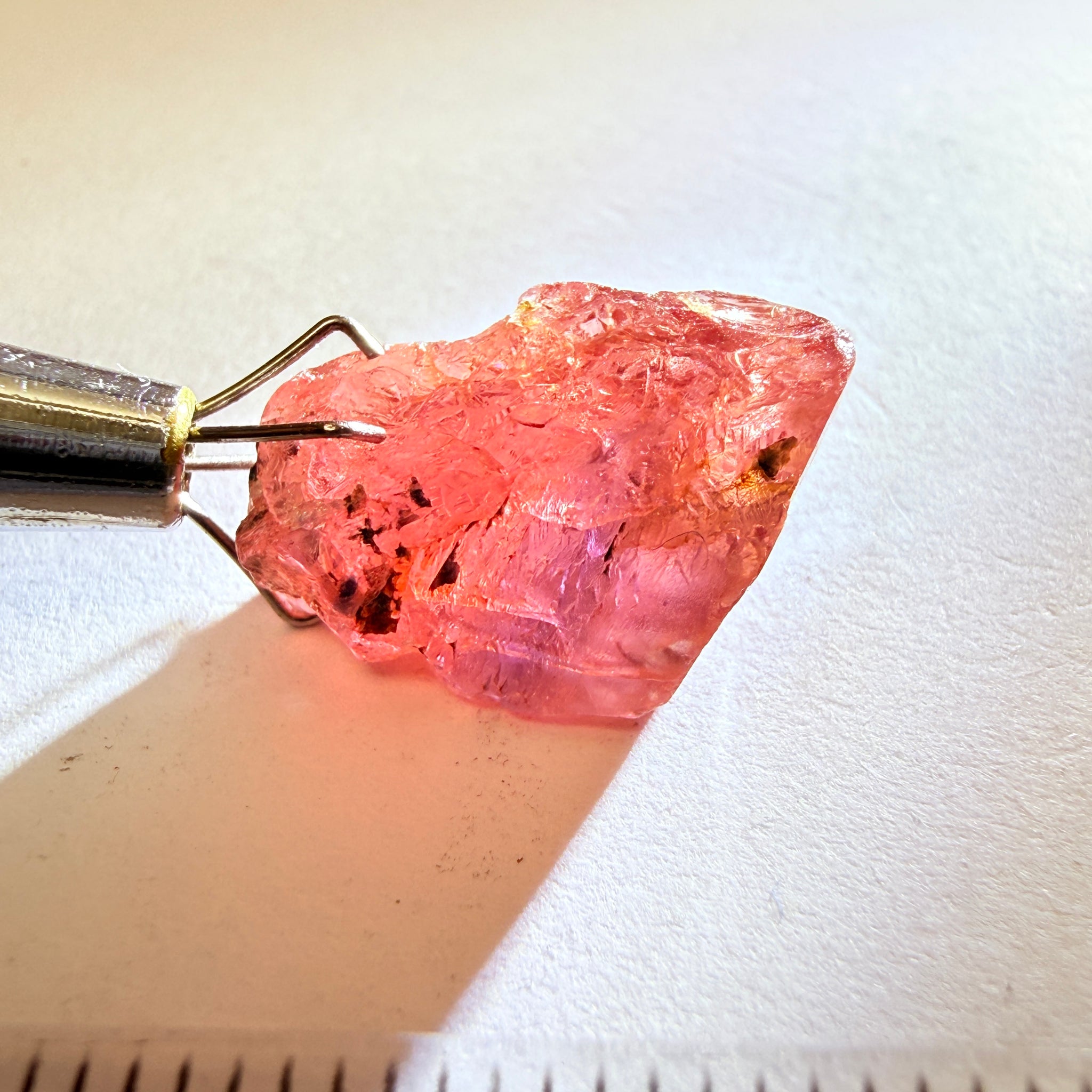 Winza Sapphire, 8.70ct, Tanzania, Untreated Unheated, has inclusions but transparent, lots of pictures, tiny clean portion in middle