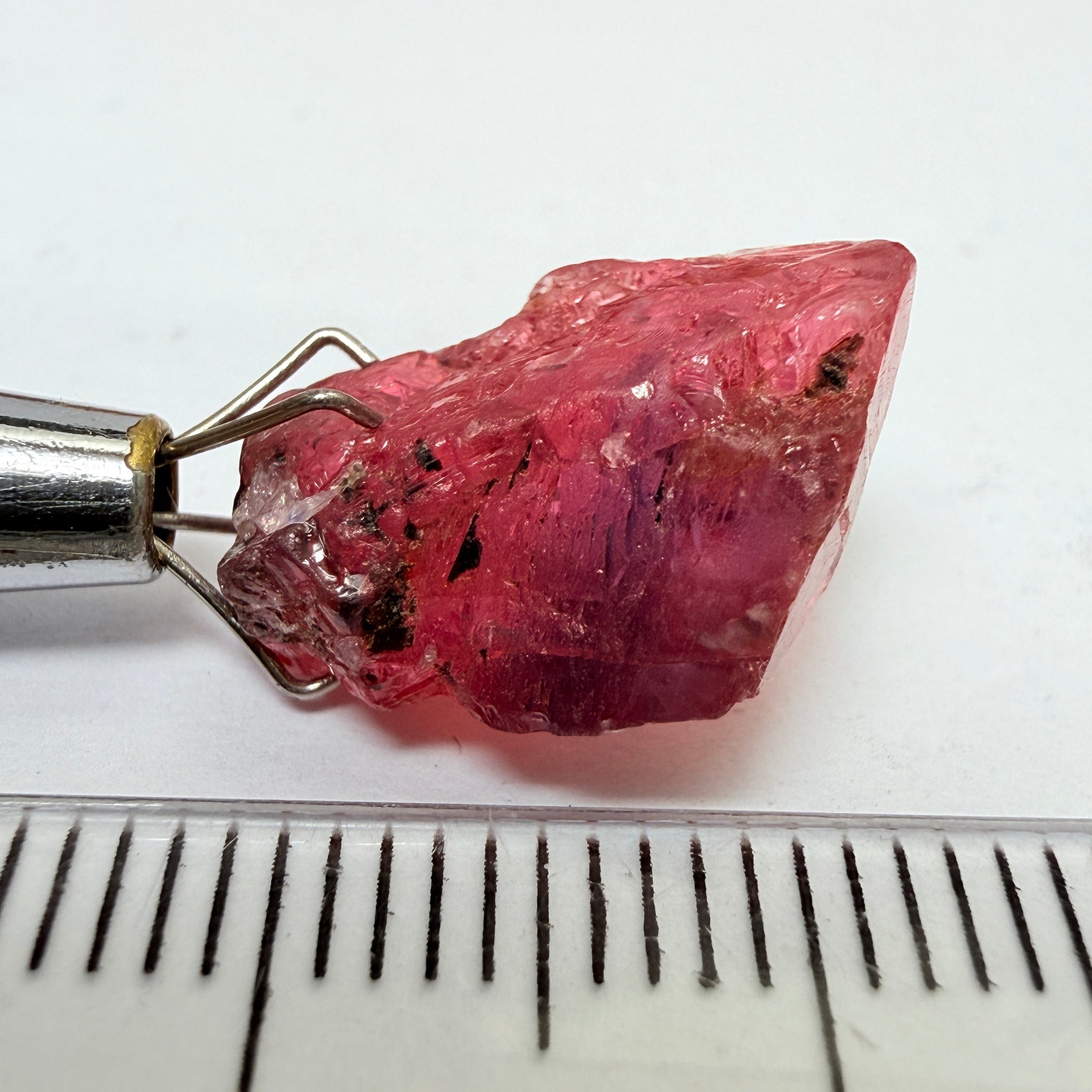 Winza Sapphire, 8.70ct, Tanzania, Untreated Unheated, has inclusions but transparent, lots of pictures, tiny clean portion in middle