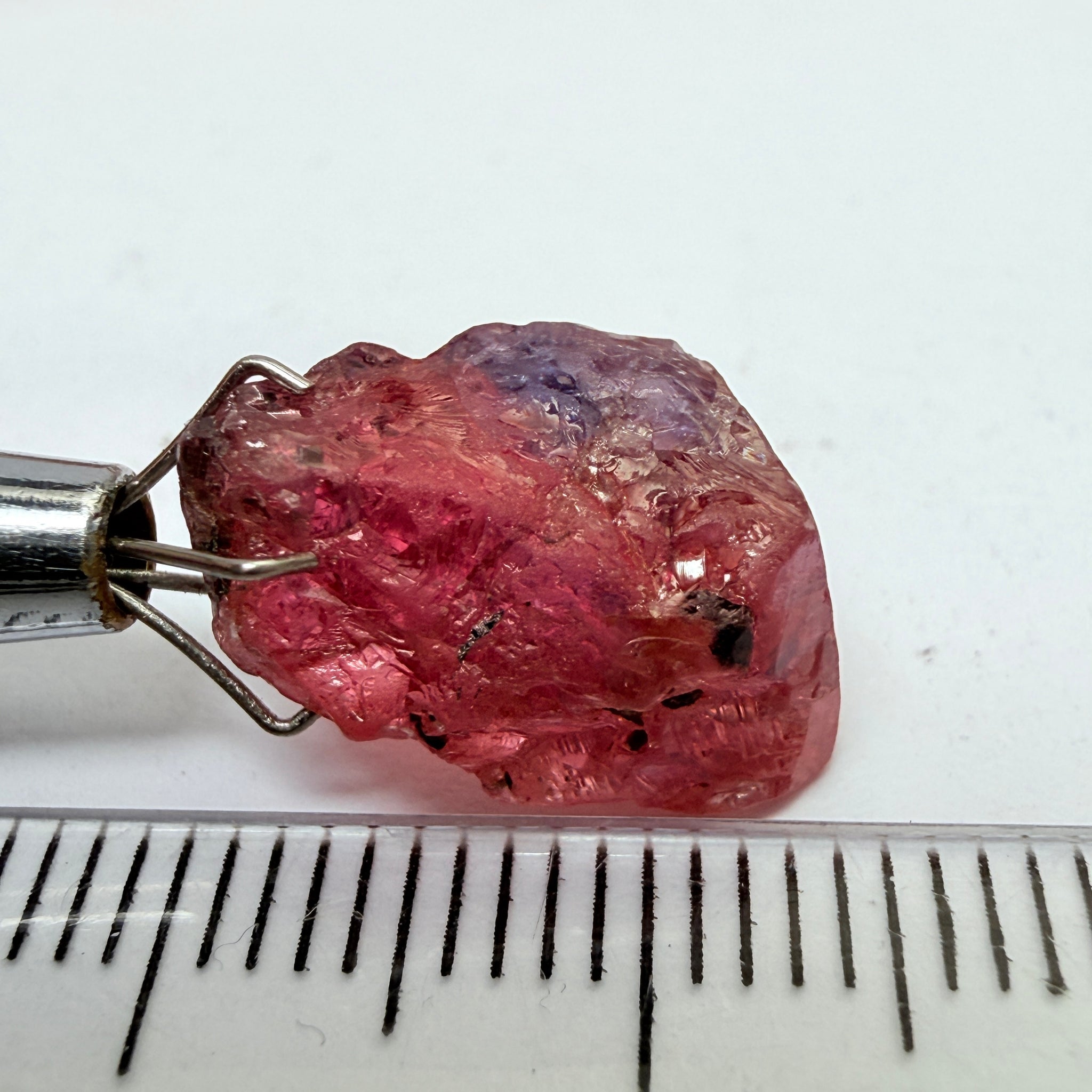 Winza Sapphire, 8.70ct, Tanzania, Untreated Unheated, has inclusions but transparent, lots of pictures, tiny clean portion in middle