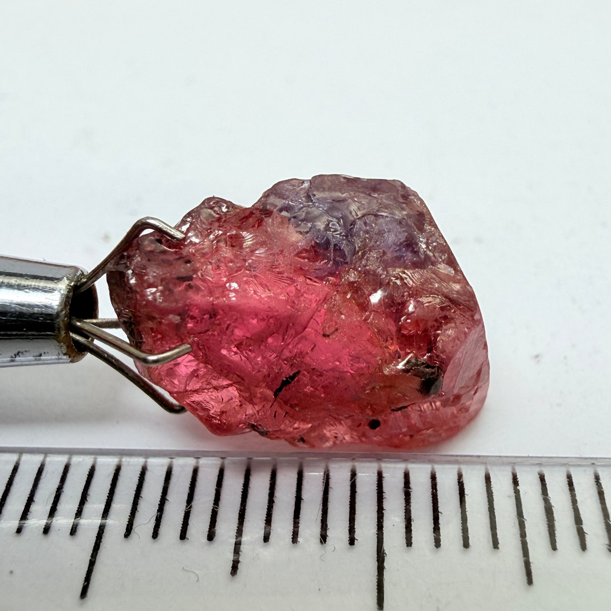 Winza Sapphire, 8.70ct, Tanzania, Untreated Unheated, has inclusions but transparent, lots of pictures, tiny clean portion in middle