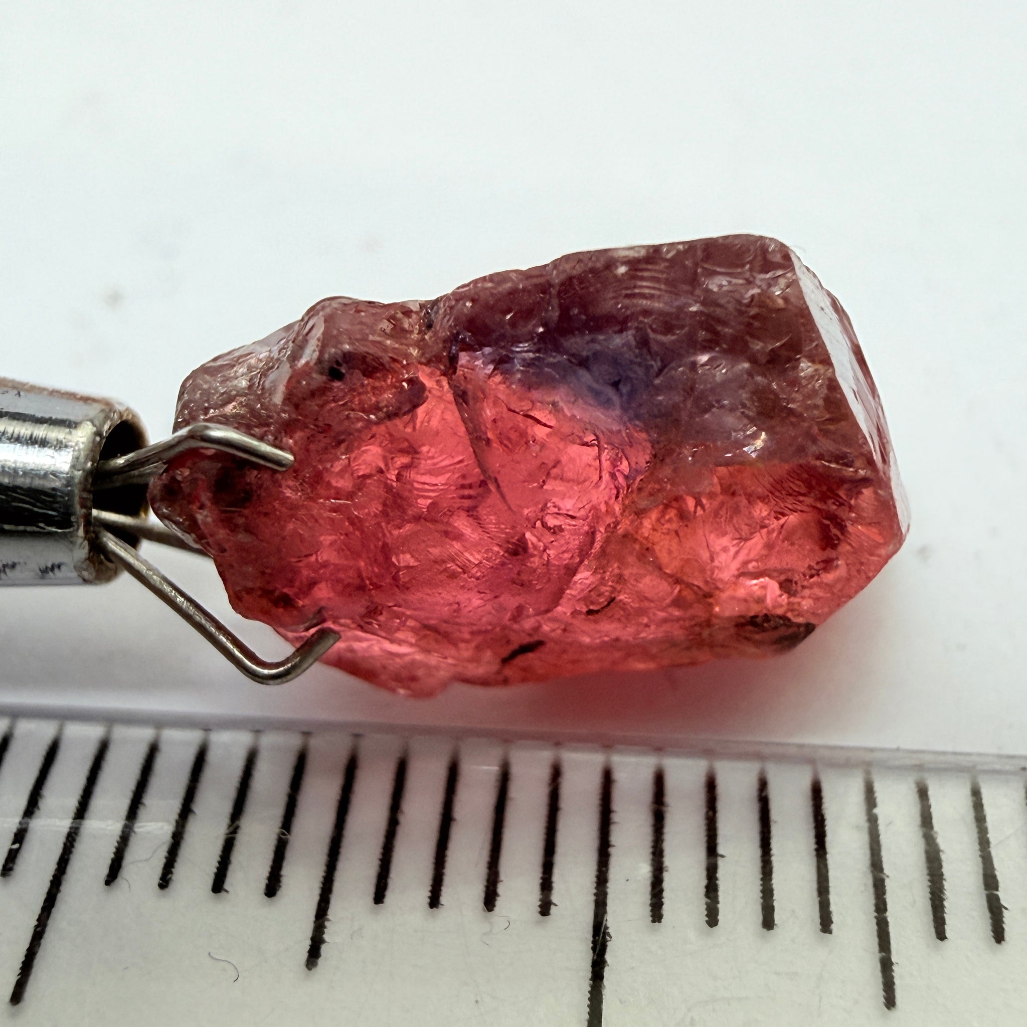 Winza Sapphire, 8.70ct, Tanzania, Untreated Unheated, has inclusions but transparent, lots of pictures, tiny clean portion in middle